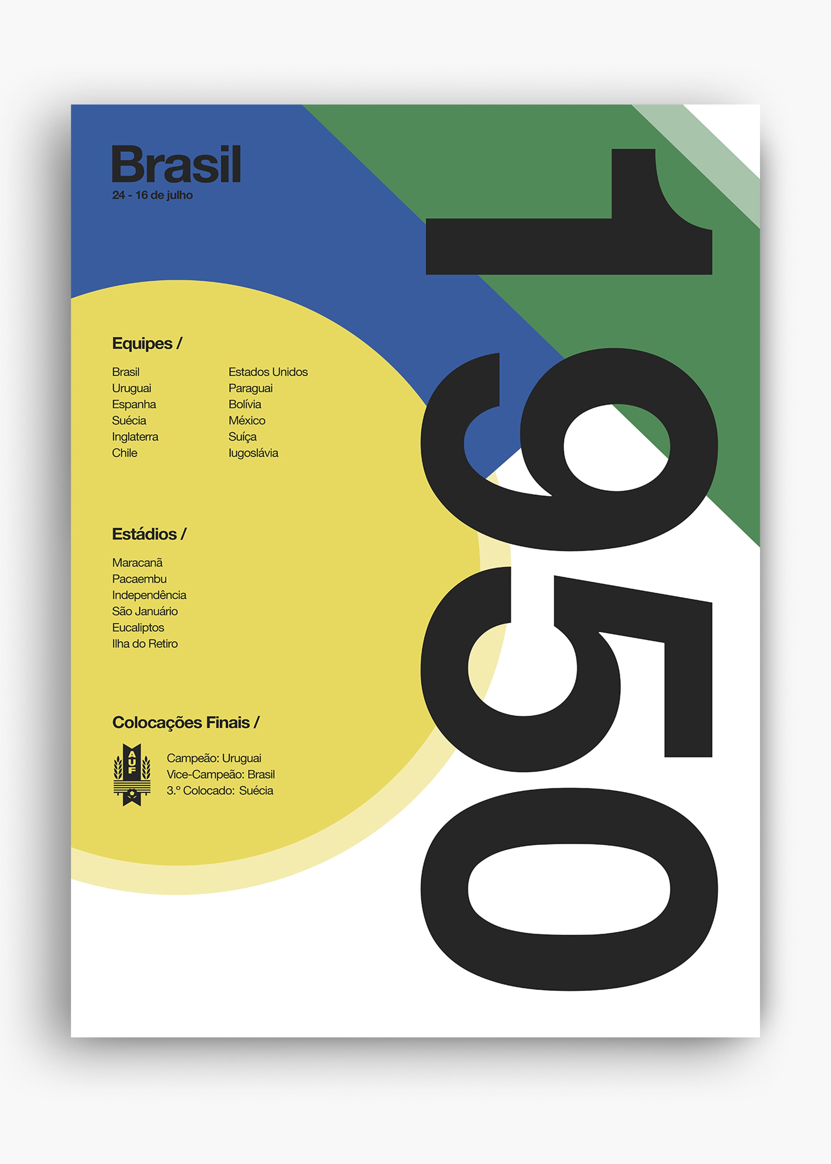 Quadro Copa do Mundo Brasil 1950