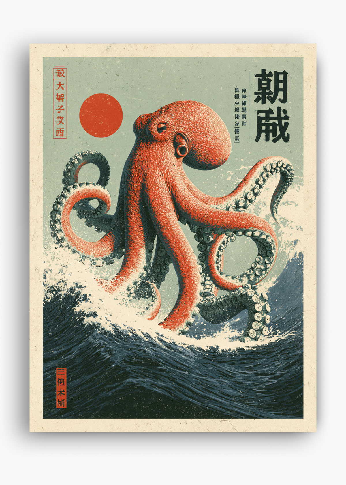 Quadro Japonês Ocean Octopus - 10