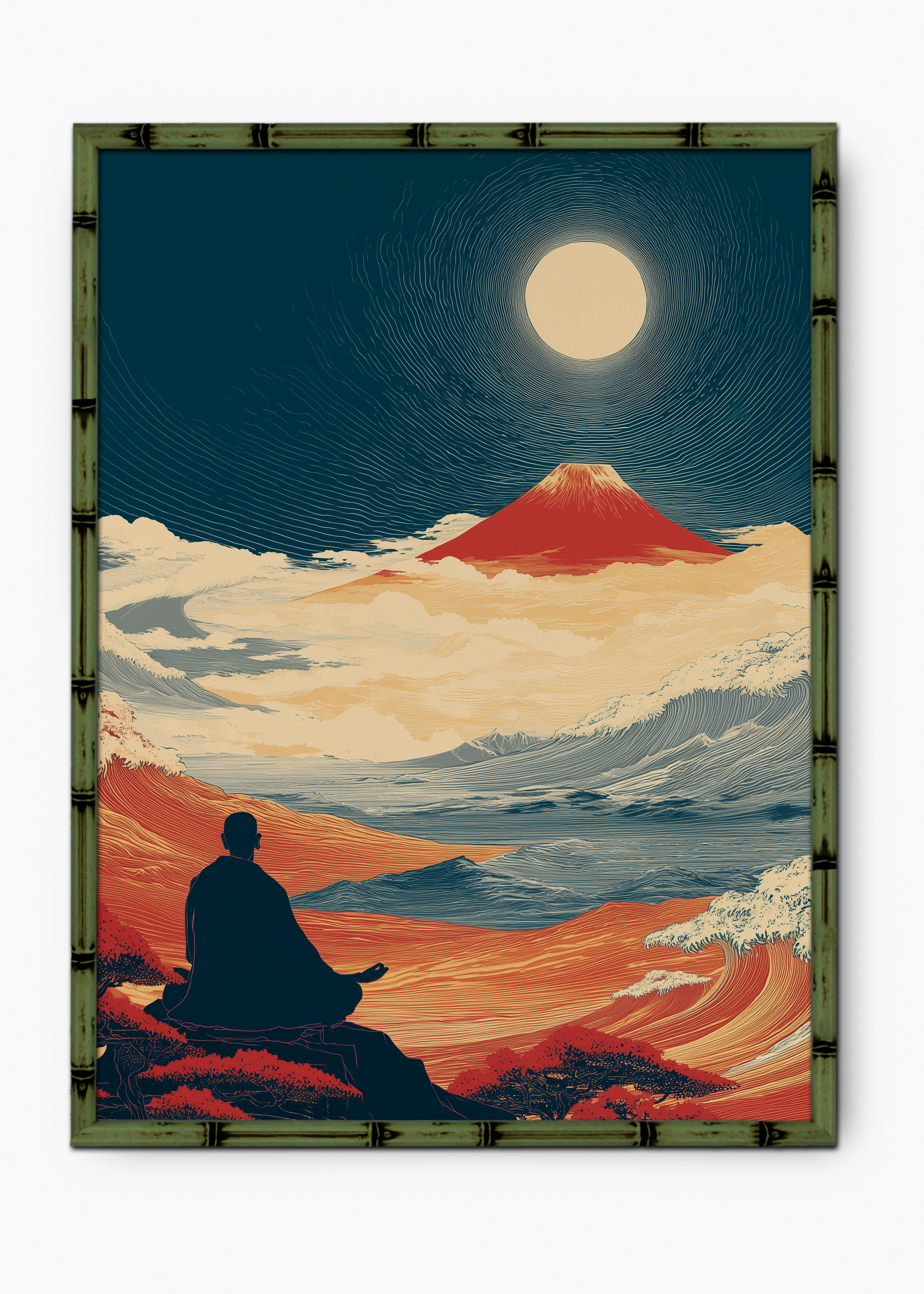 Quadro Japonês One Edição Especial Bamboo - Moldura Verde