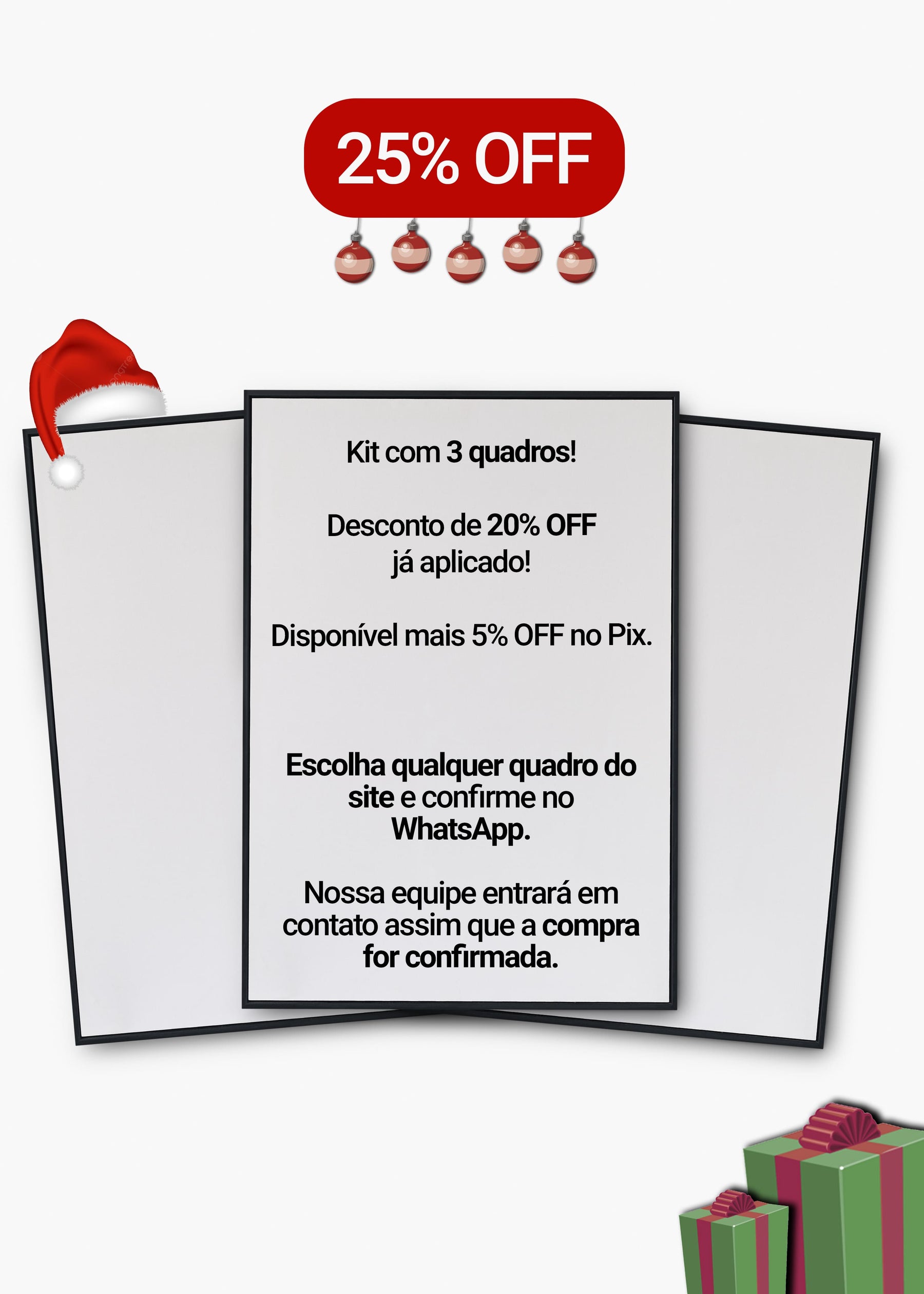 Kit 3 Quadros A Sua Escolha