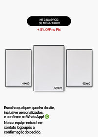 KIT 3 Quadros - Mix de Tamanhos (2un 40x60 + 50x70)