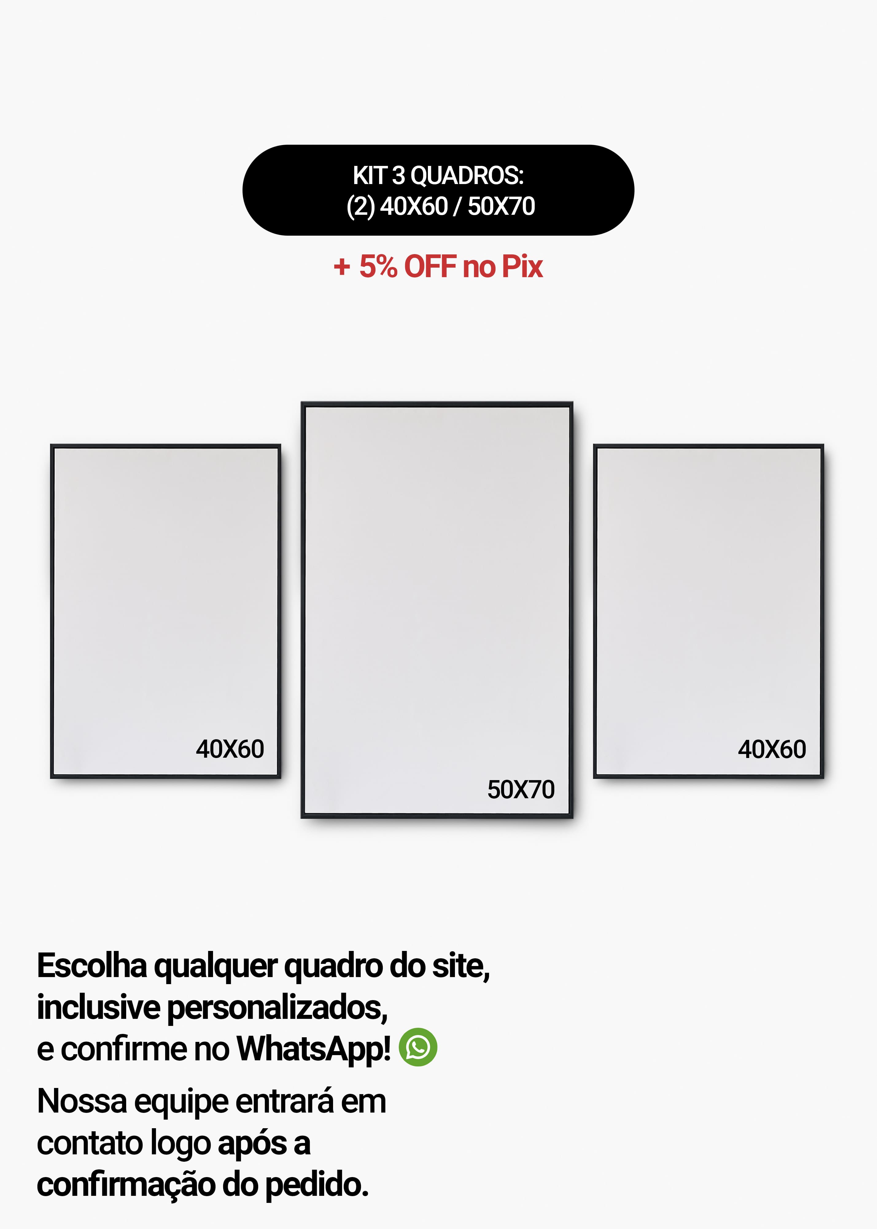 KIT 3 Quadros - Mix de Tamanhos (2un 40x60 + 50x70)