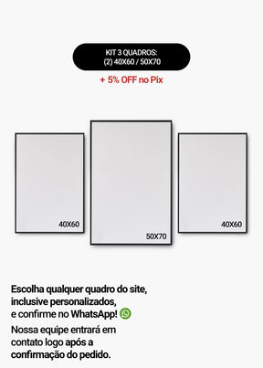KIT 3 Quadros - Mix de Tamanhos (2un 40x60 + 50x70)