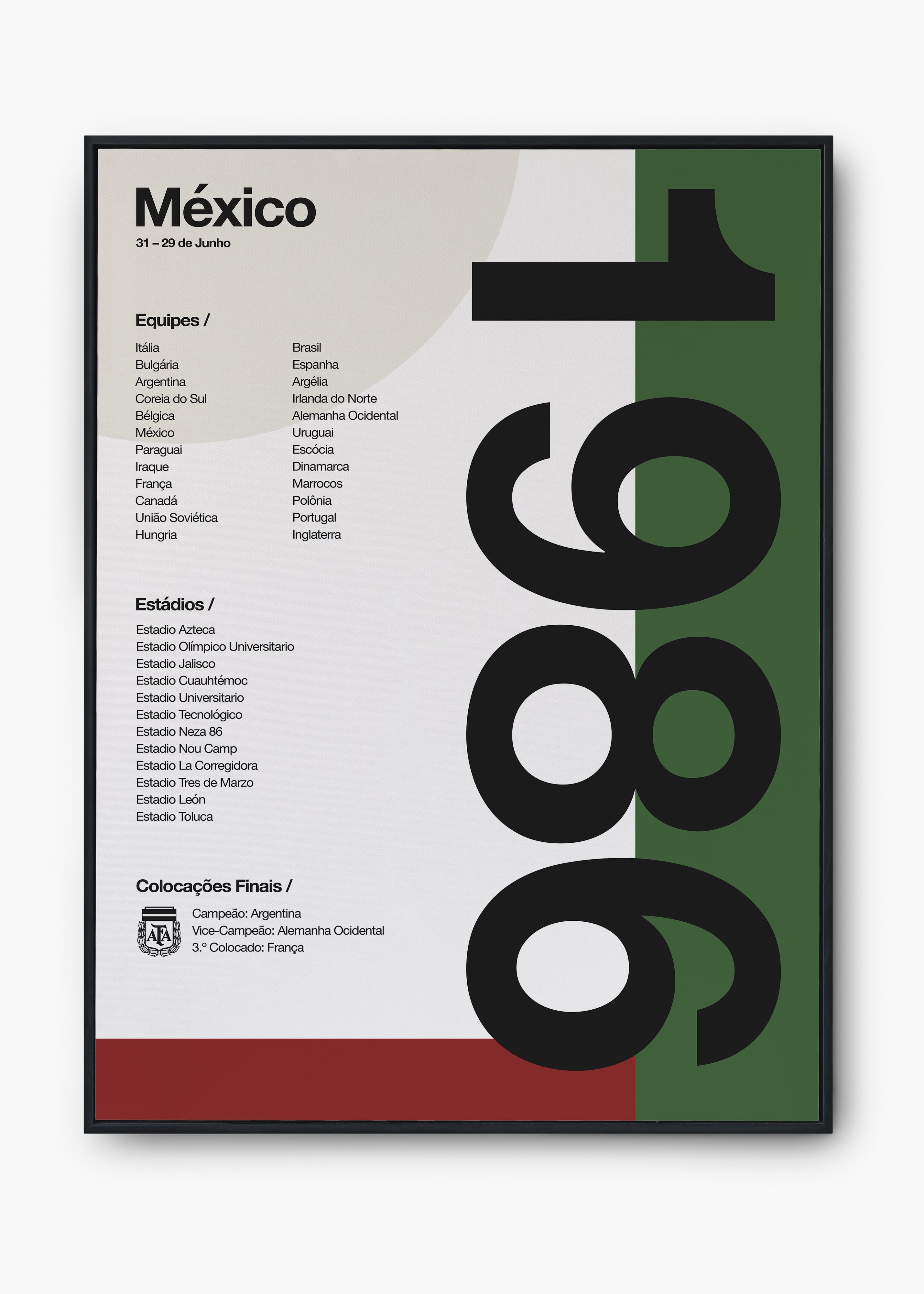 Quadro Copa do Mundo México 1986