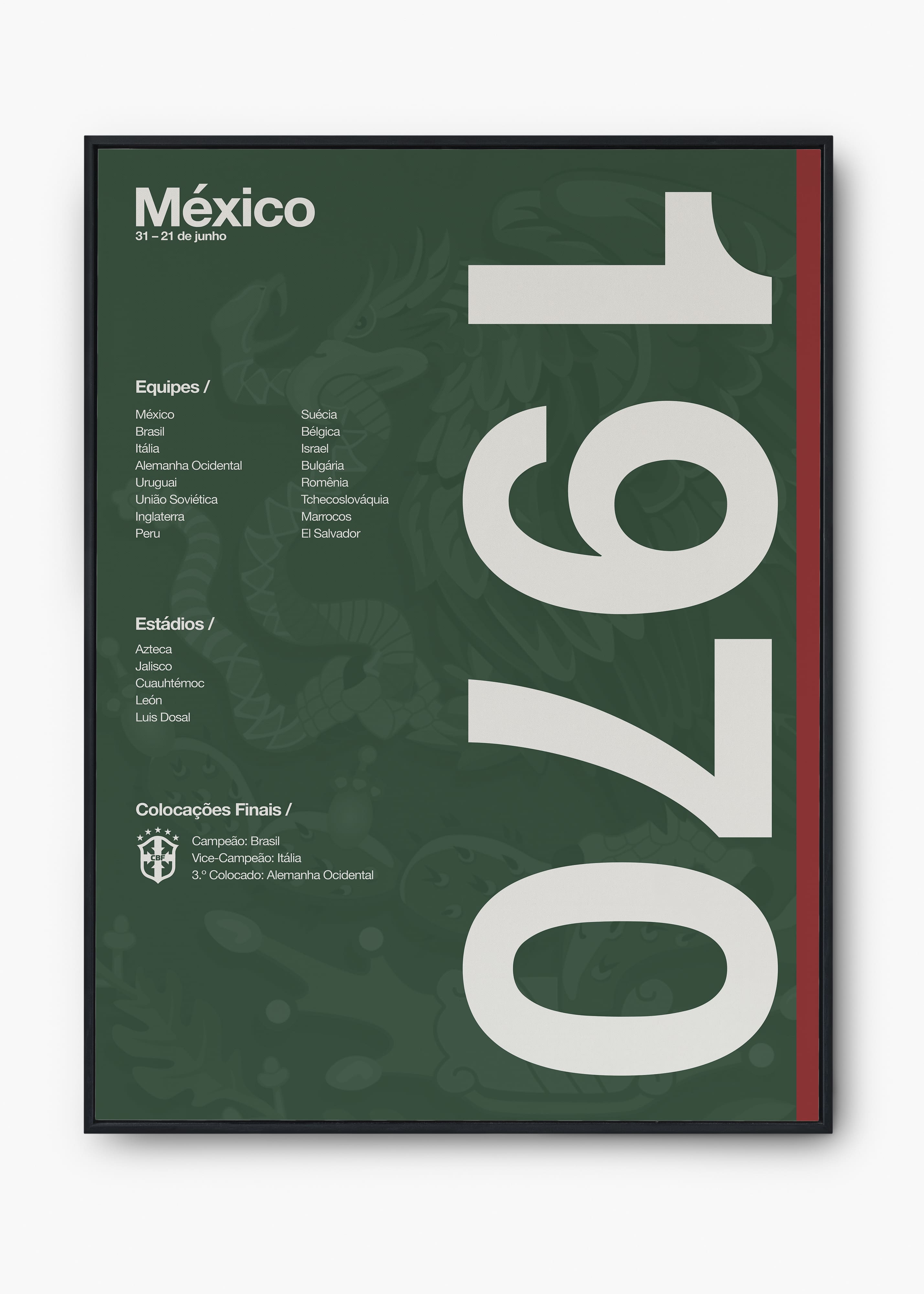 Quadro Copa do Mundo México 1970