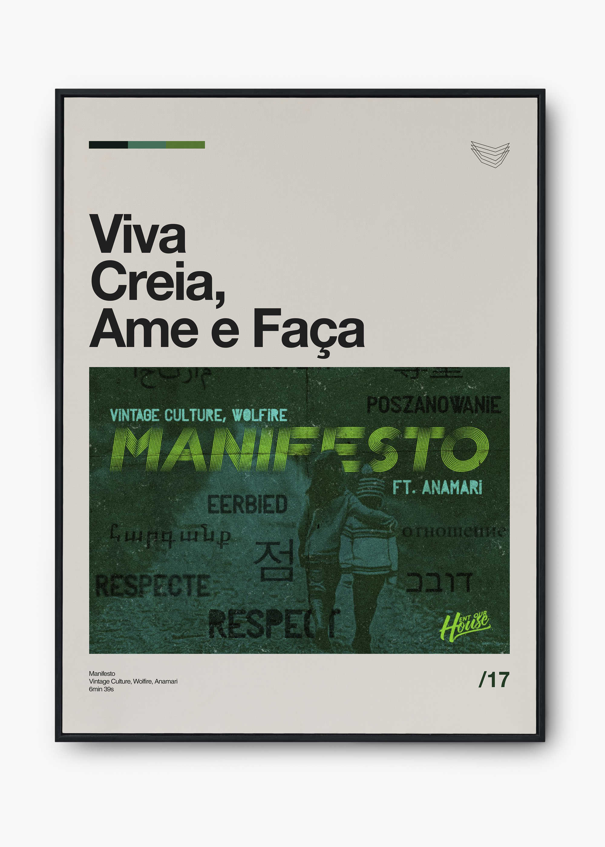 Quadro Vintage Culture Viva Creia, Ame e Faça - 1