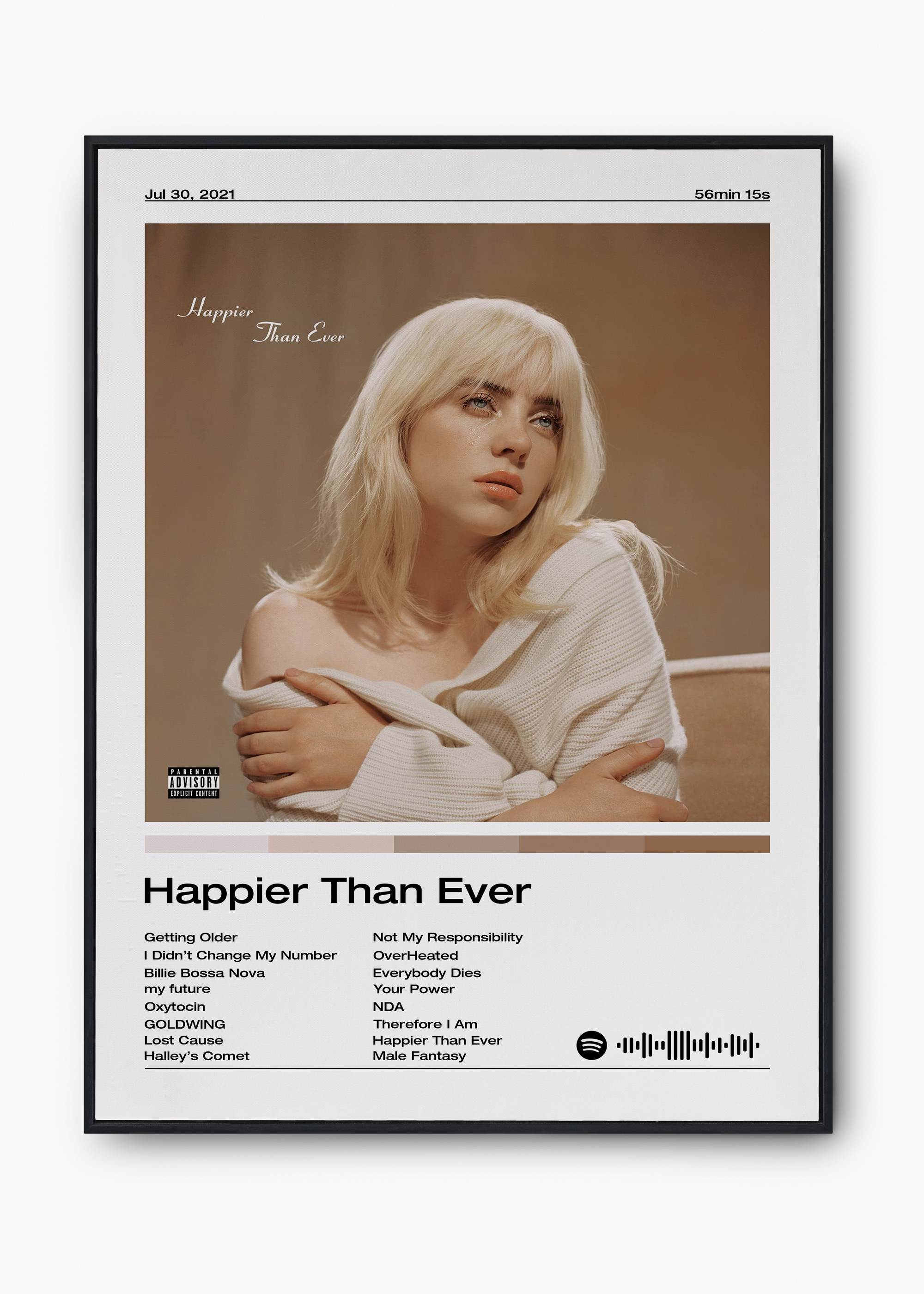 Quadro Billie Eilish Happier Than Ever - 1