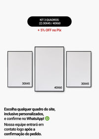 KIT 3 Quadros - Mix de Tamanhos (2un 30x45 + 40x60)