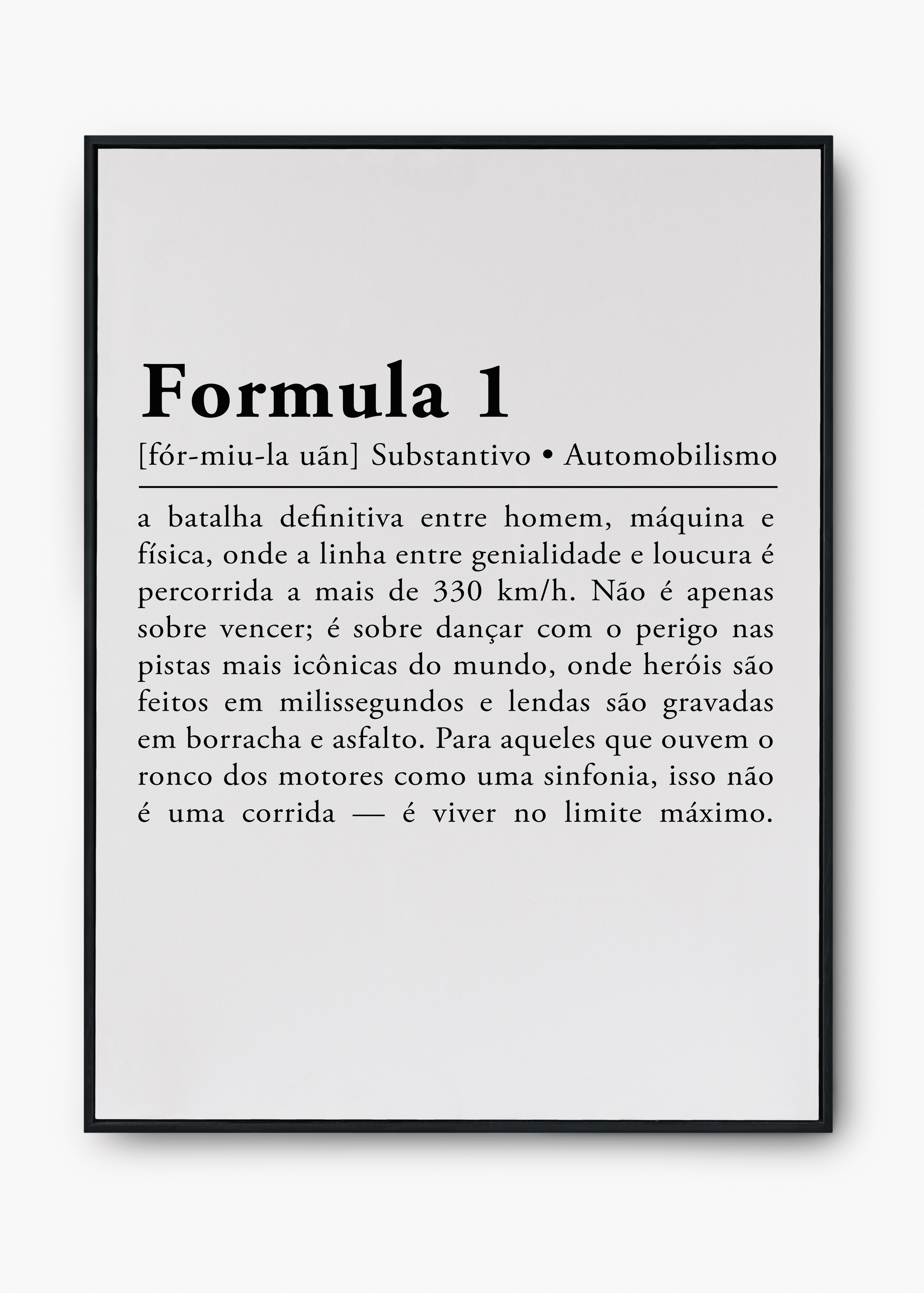 Quadro Formula 1 Verso
