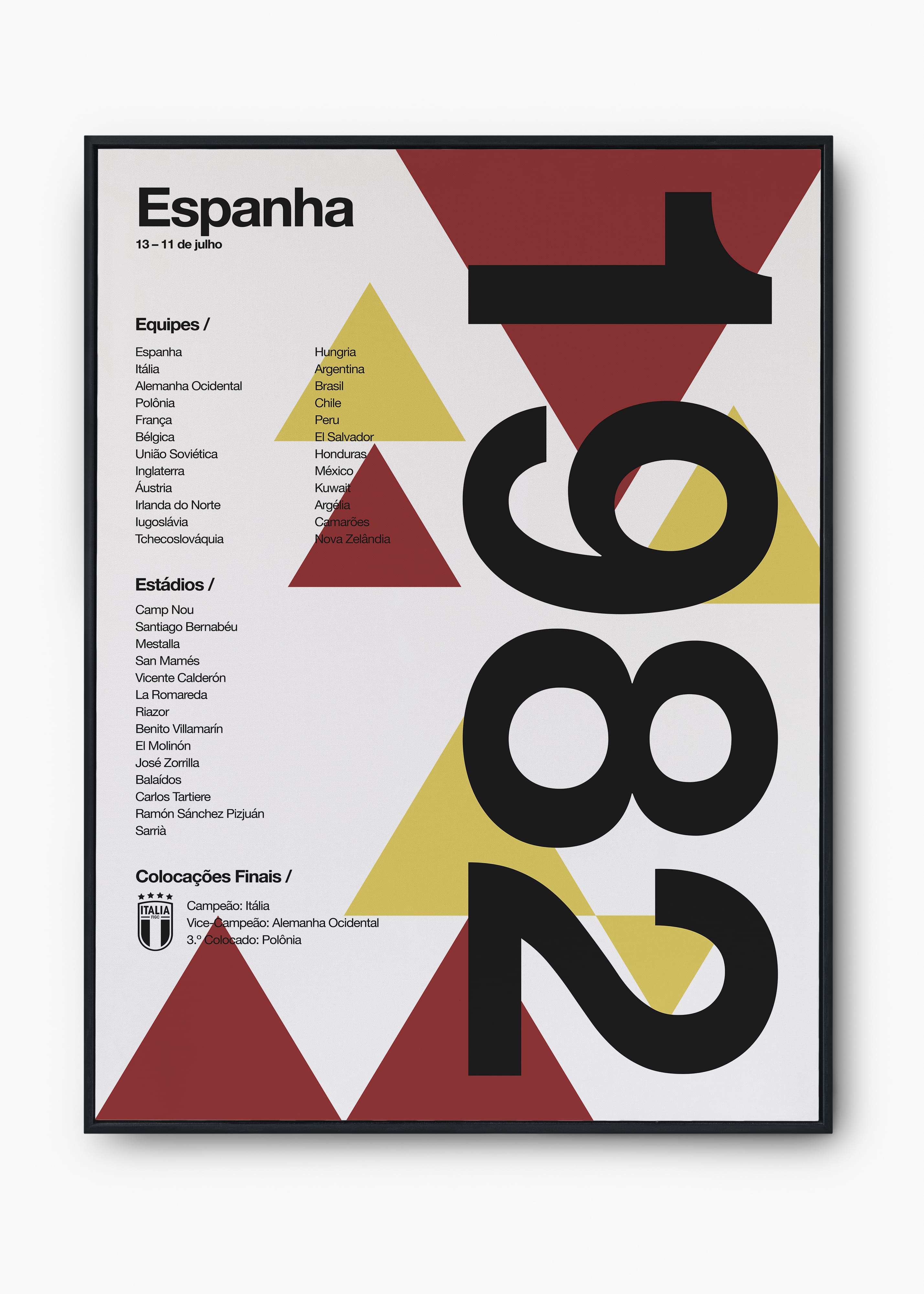 Quadro Copa do Mundo Espanha 1982
