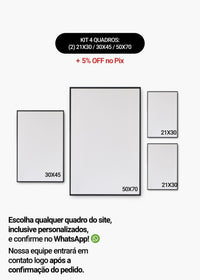 KIT 4 Quadros - Mix de Tamanhos (2un 21x30 + 30x45 + 50x70)
