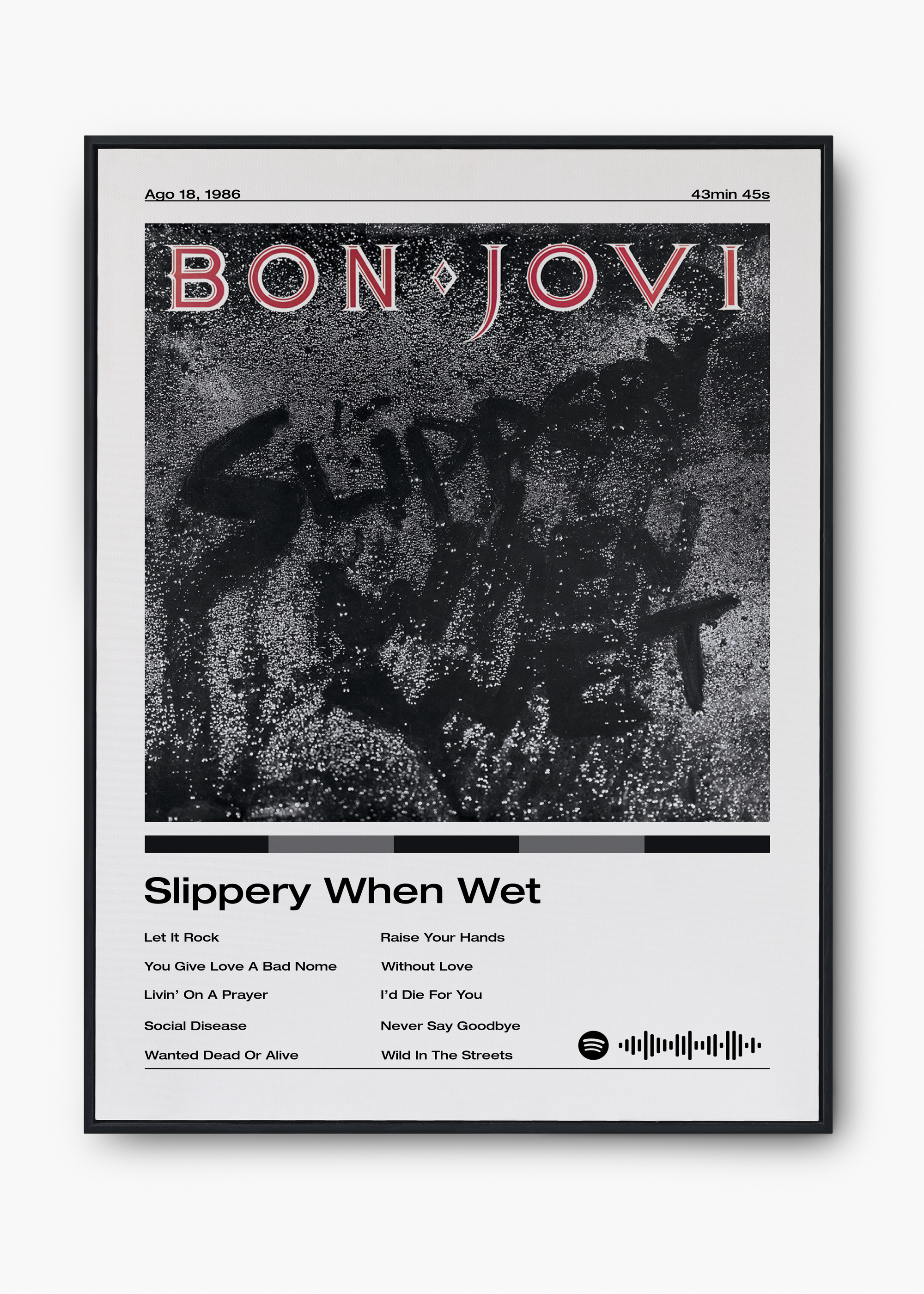Quadro Bon Jovi Slippery When Wet - 1