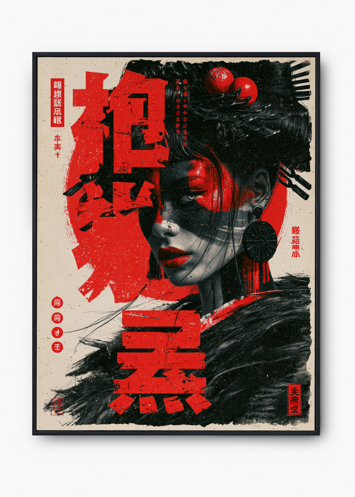 Quadro Japonês Crimson Geisha - 1