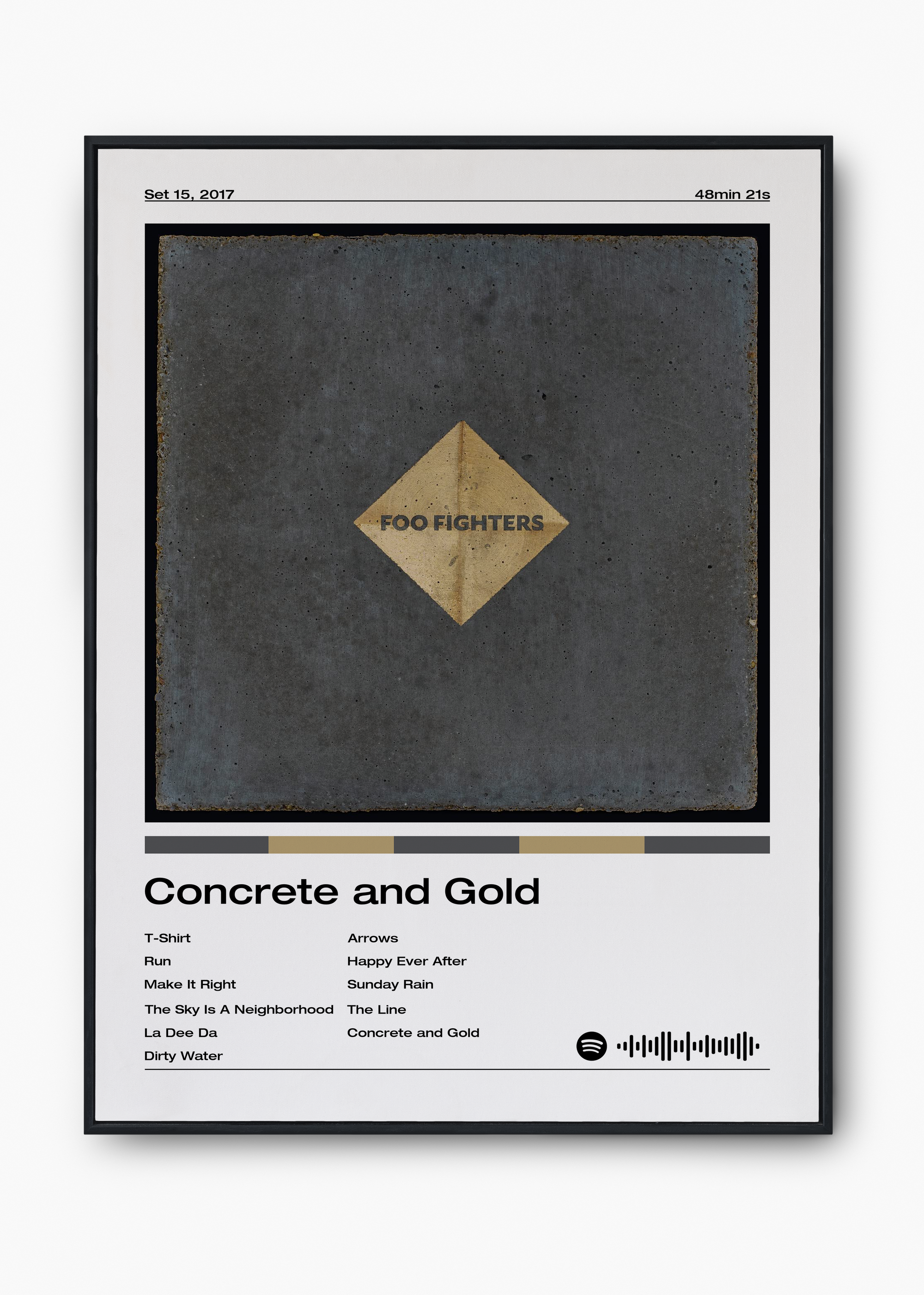 Quadro Foo Fighters Concrete and Gold - 1