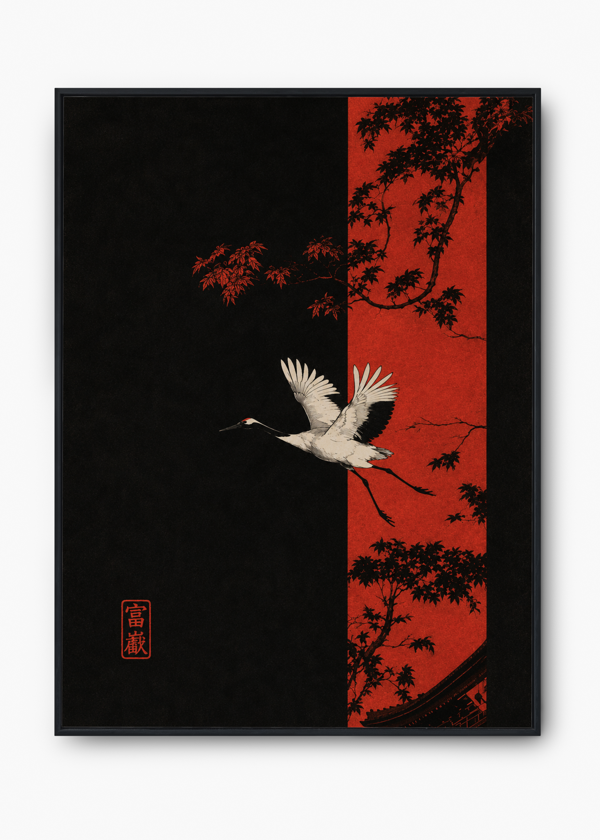 Quadro Japonês Momiji Tsuru - 1