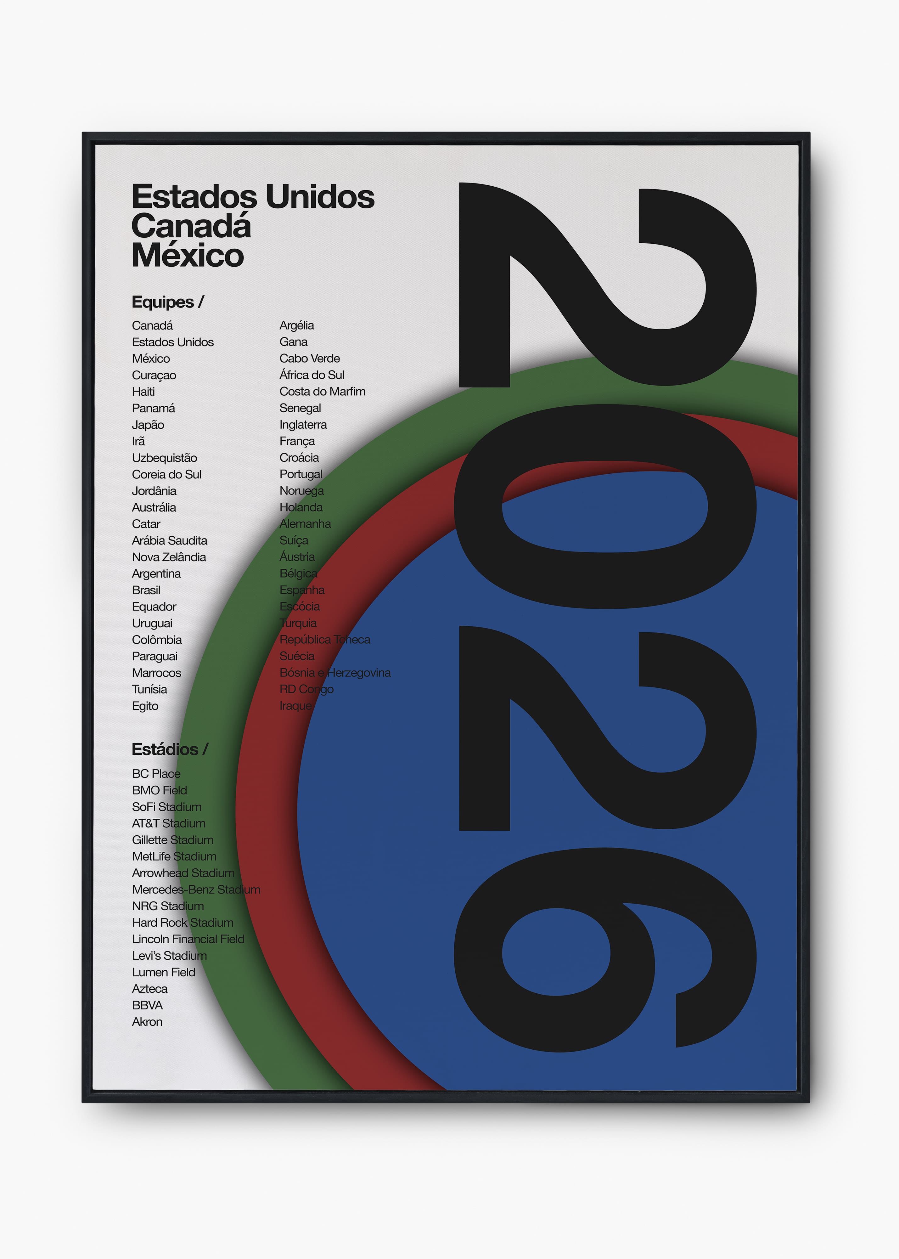 Quadro Copa do Mundo Estados Unidos, Canadá e Mexico 2026