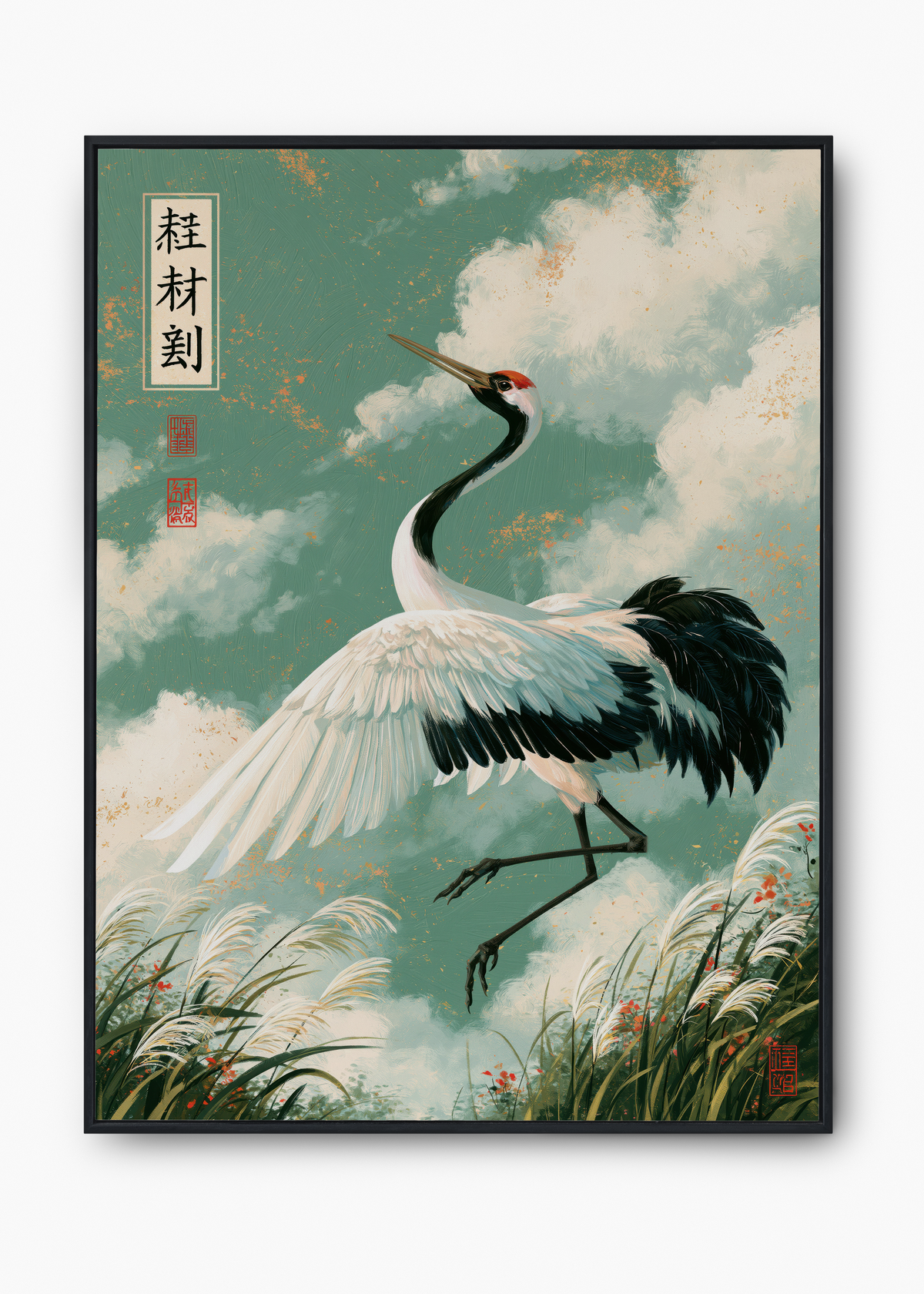 Quadro Japonês Crane in Flight - 1