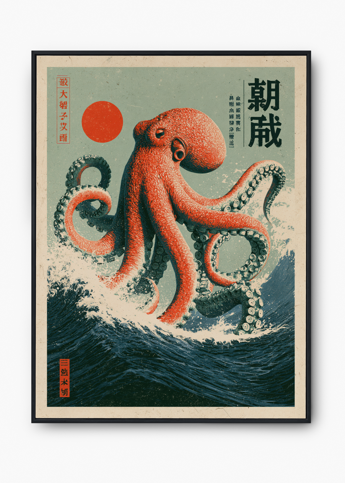 Quadro Japonês Ocean Octopus - 1