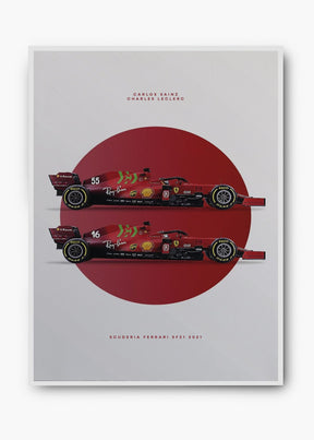 Quadro Scuderia Ferrari SF21 - Leclerc & Sainz