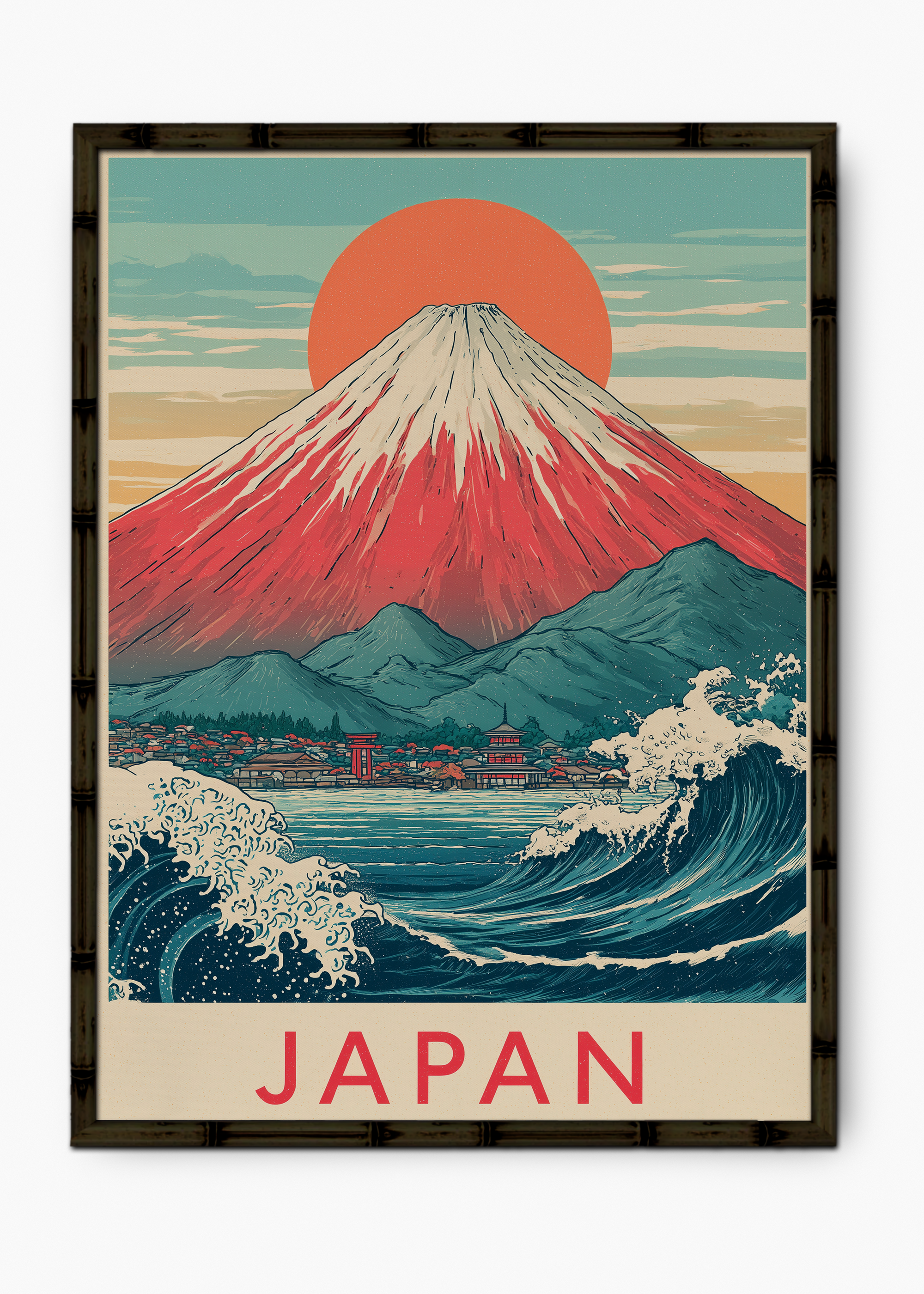 Quadro Japonês Mood Edição Especial Bamboo - Moldura Preto