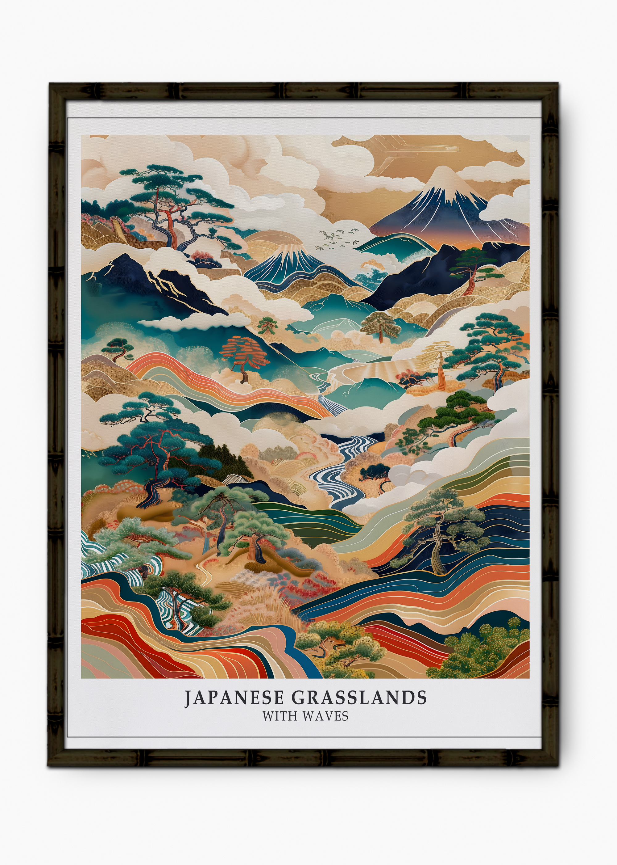 Quadro Japonês Lands Edição Especial Bamboo - Moldura Preto