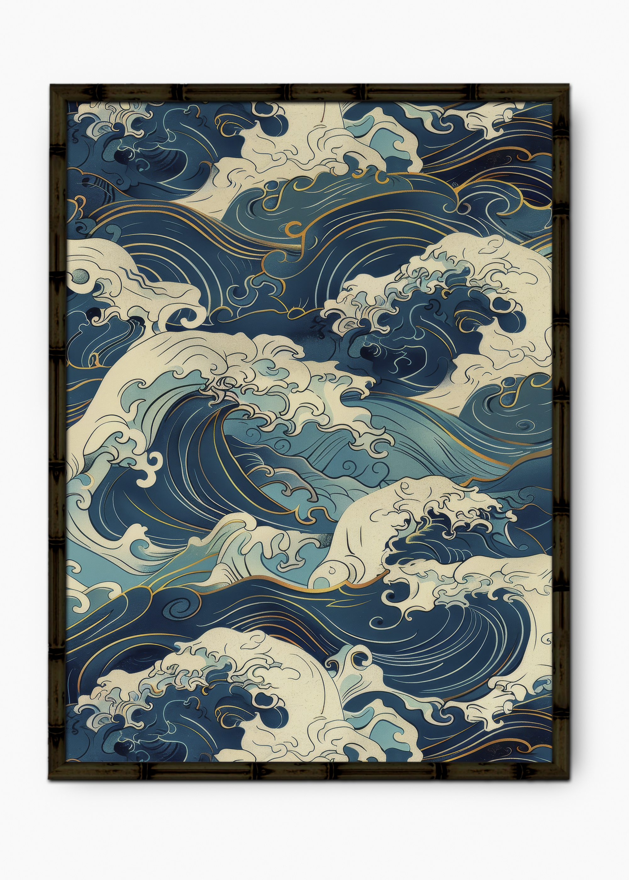 Quadro Japonês The Storm III Edição Especial Bamboo - Moldura Preto