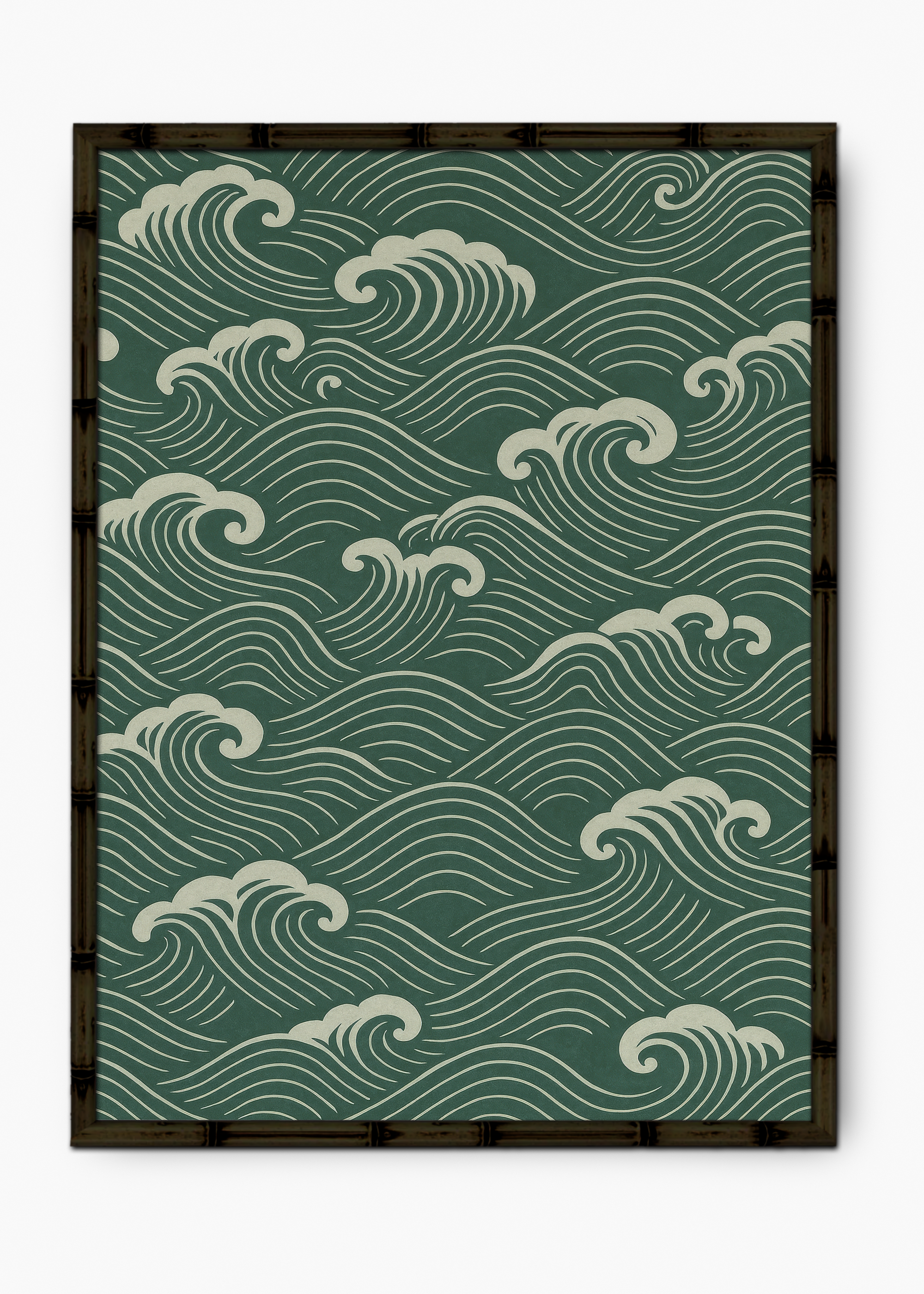Quadro Japonês Forest Waves Edição Especial Bamboo - Moldura Preto