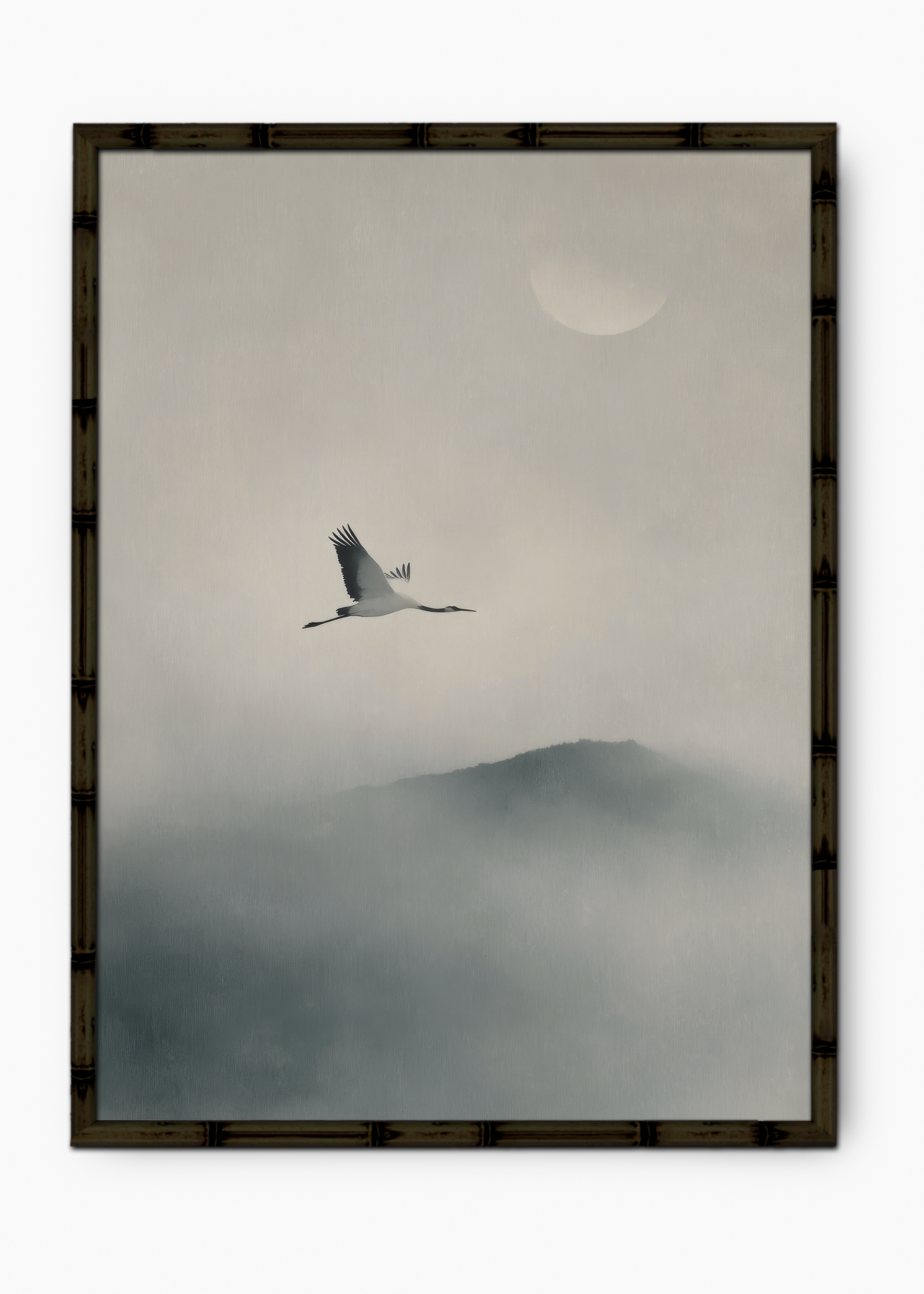 Quadro Japonês Fly High Edição Especial Bamboo - Moldura Preto