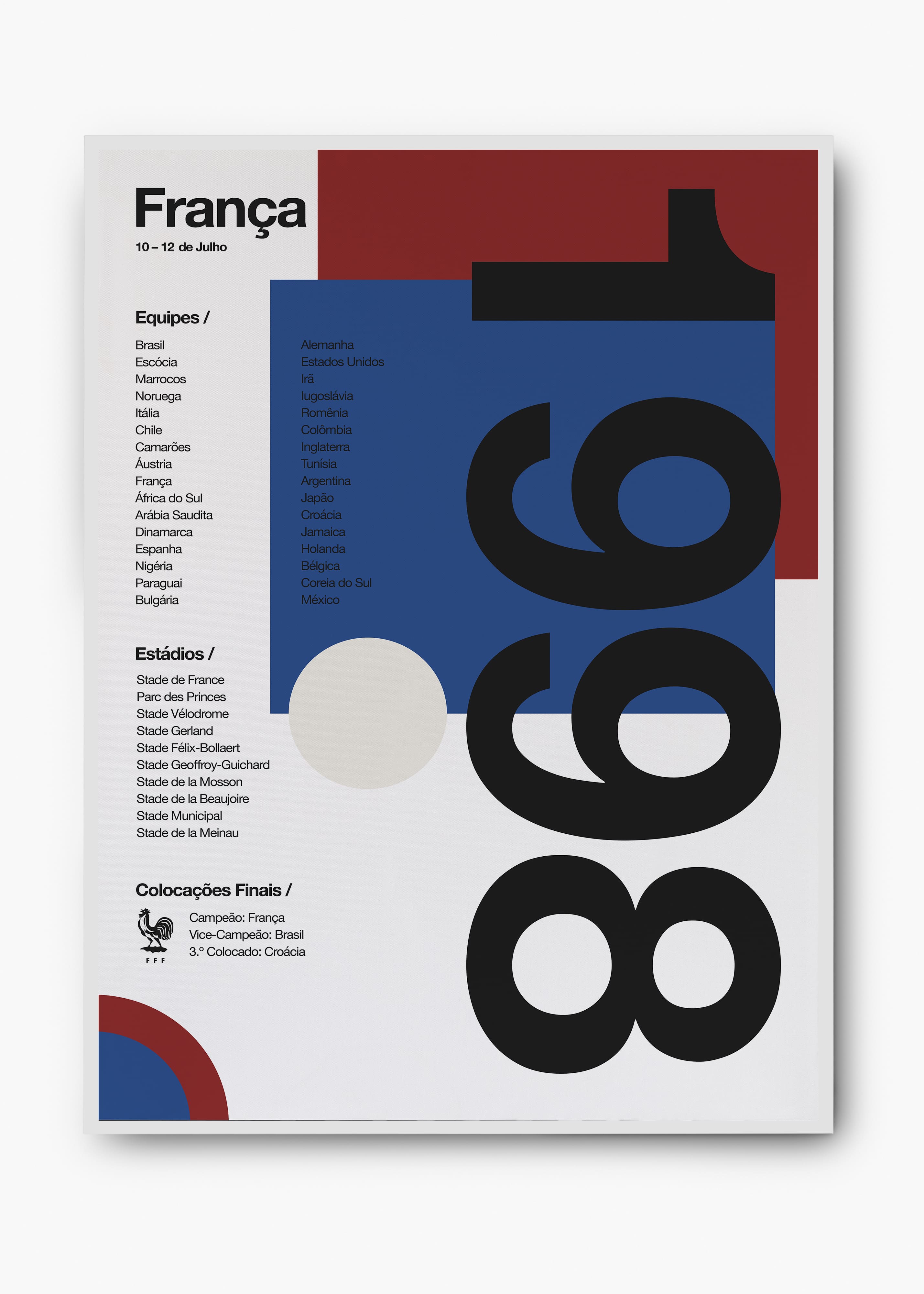 Quadro Copa do Mundo França 1998