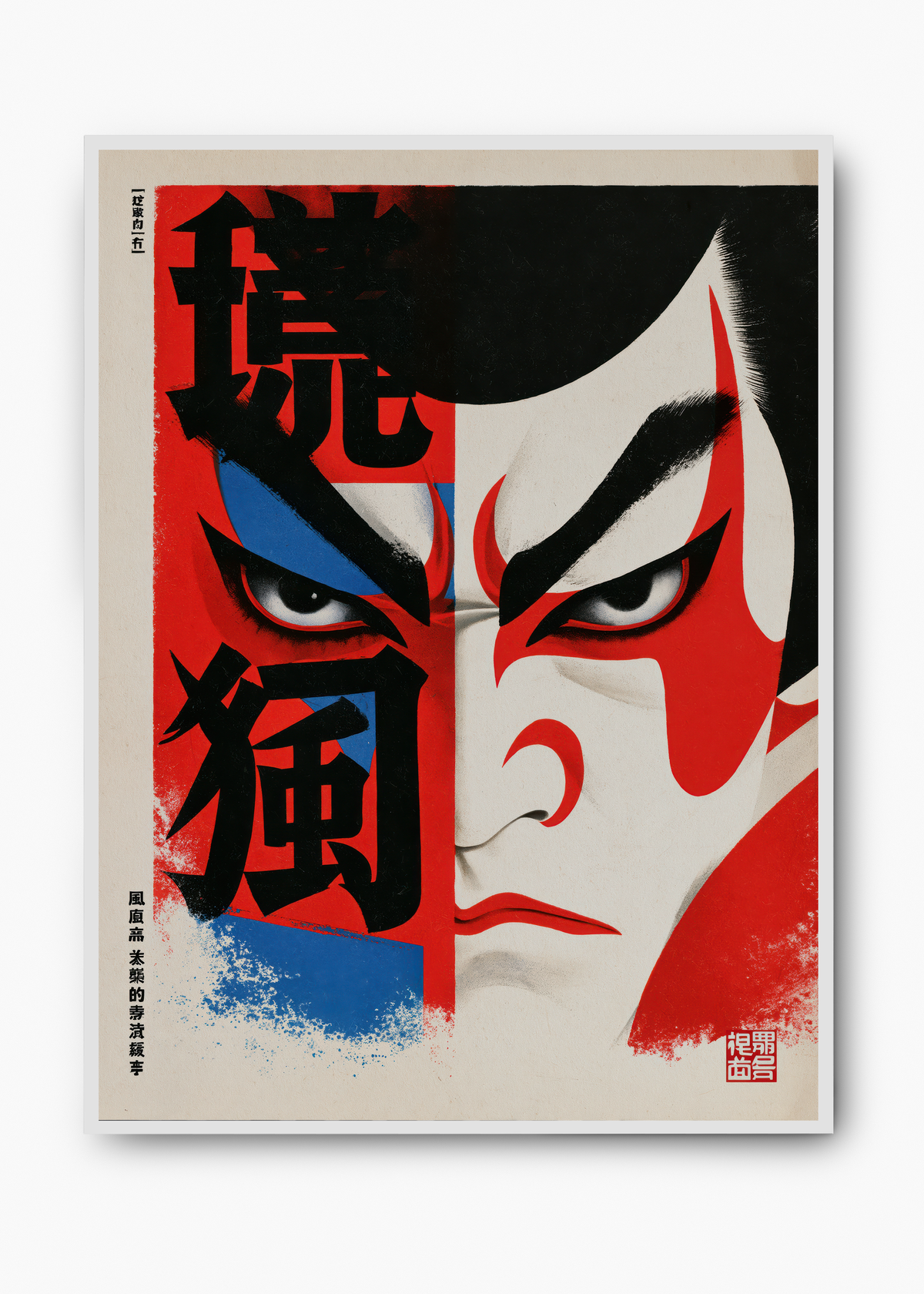 Quadro Japonês Rosto Kabuki - 2
