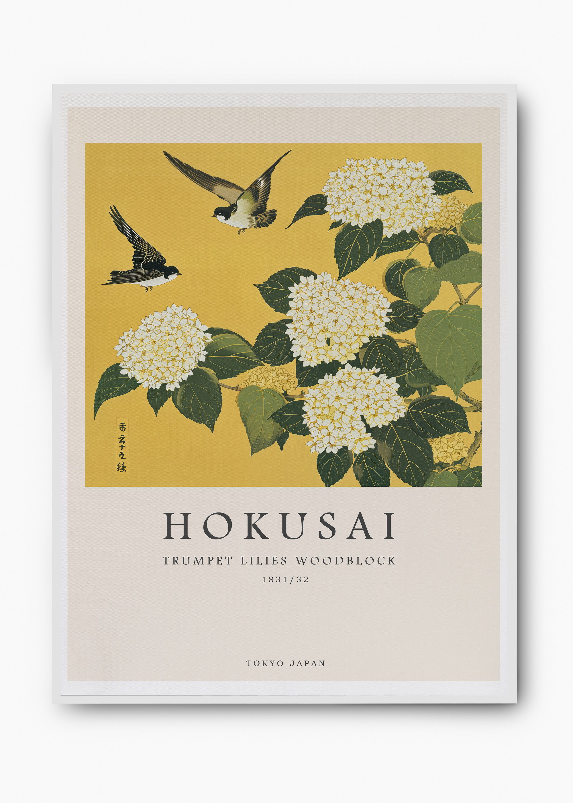 Quadro Japones Hokusai Lilies - 2