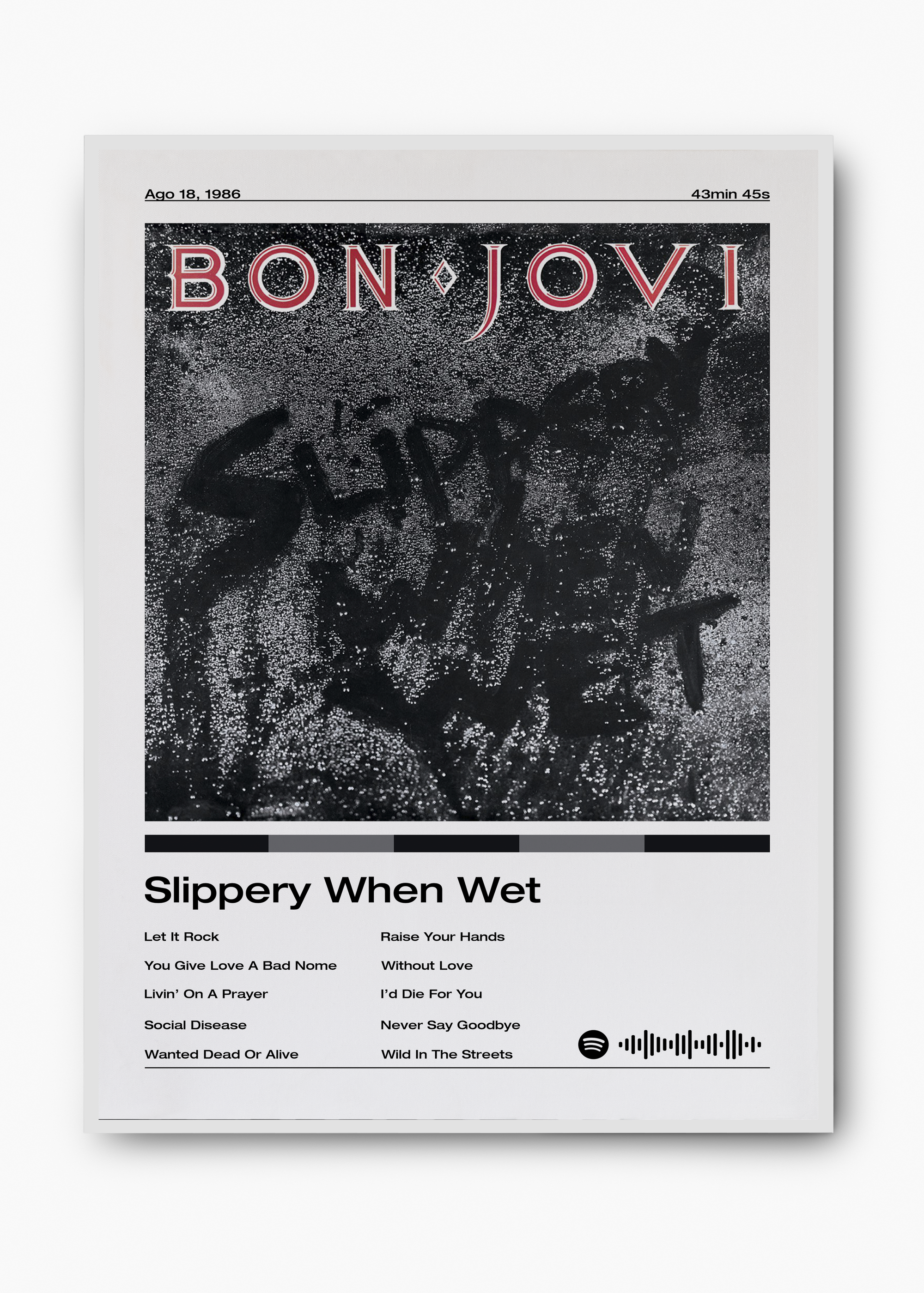 Quadro Bon Jovi Slippery When Wet - 2