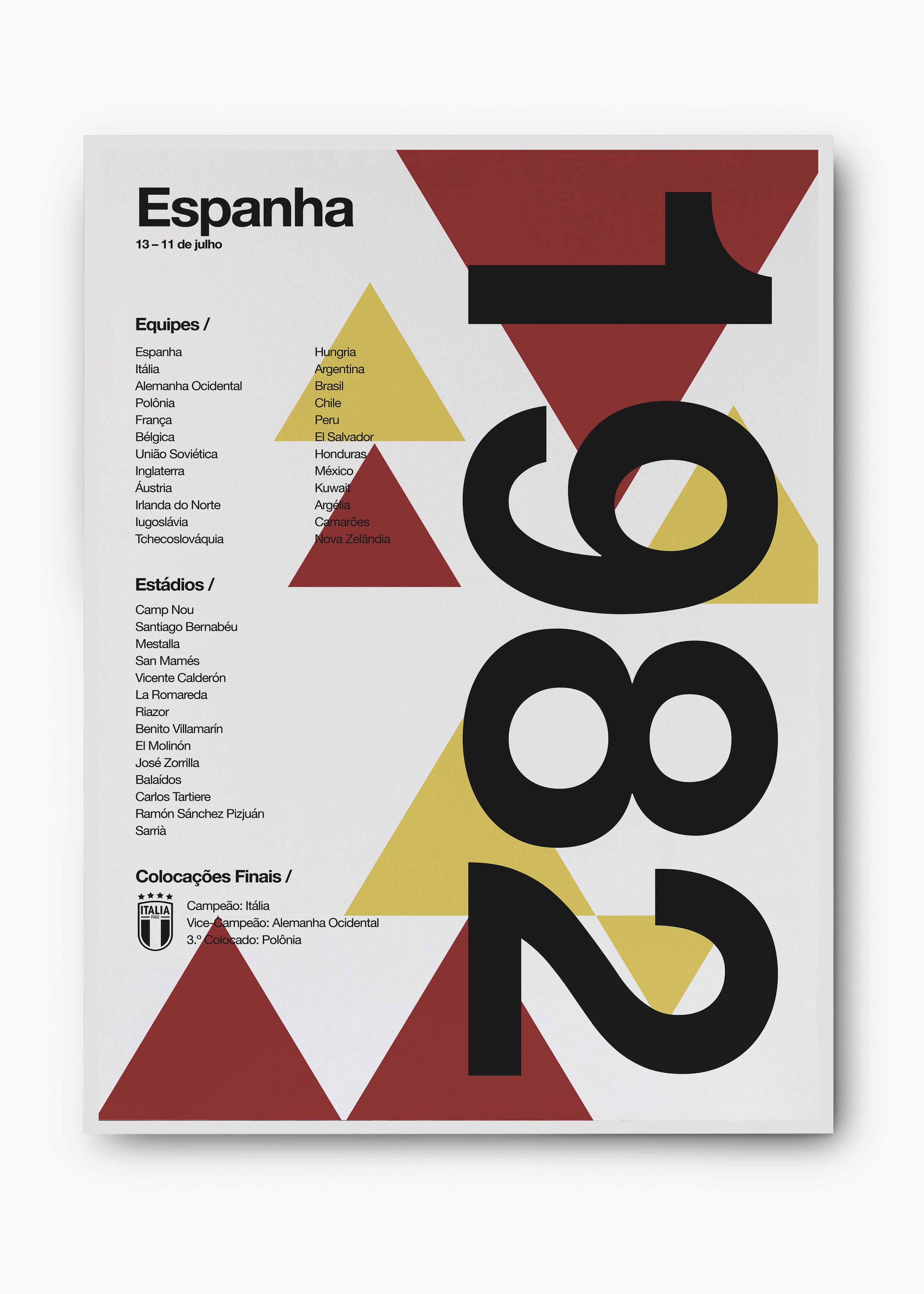 Quadro Copa do Mundo Espanha 1982