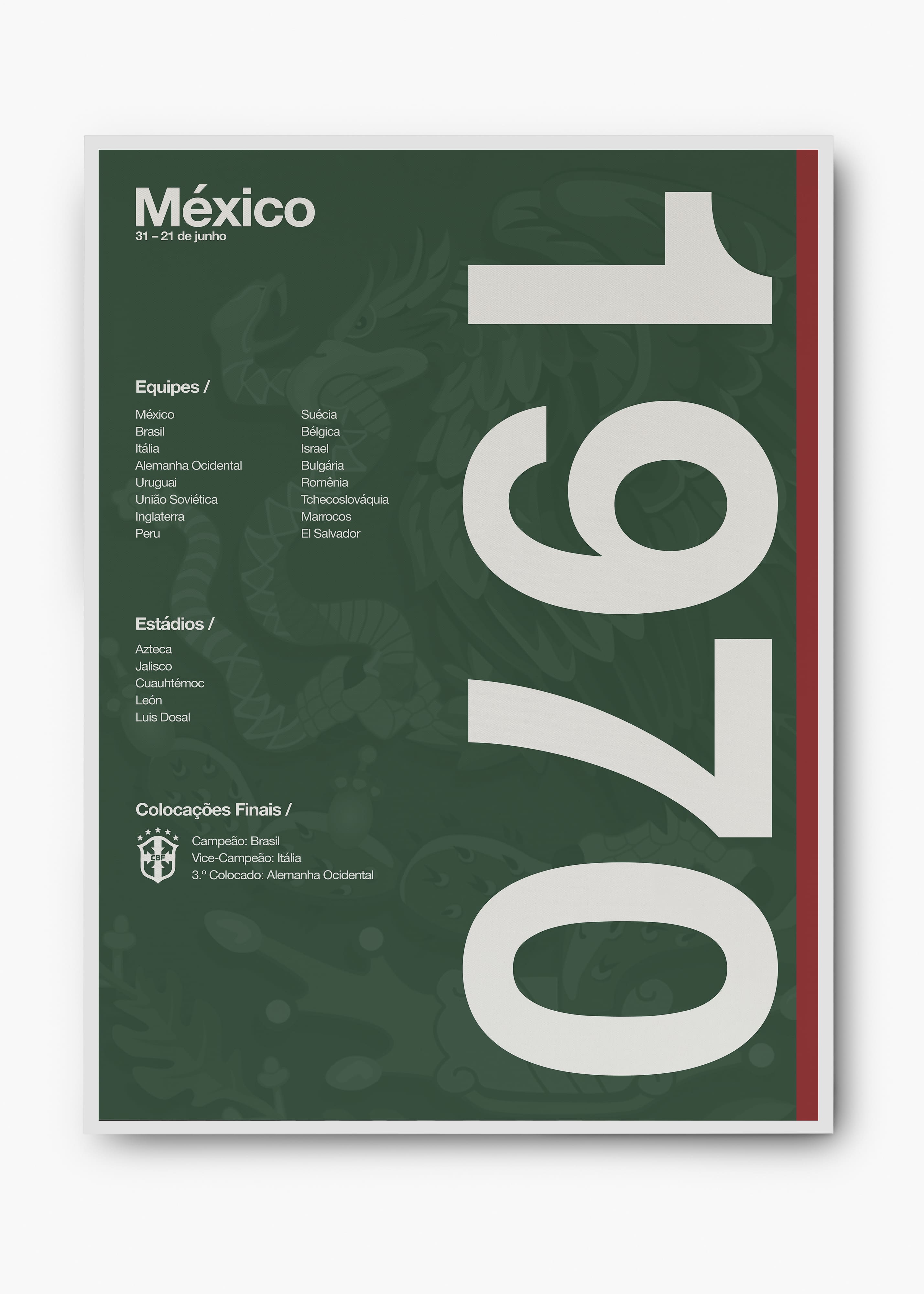 Quadro Copa do Mundo México 1970