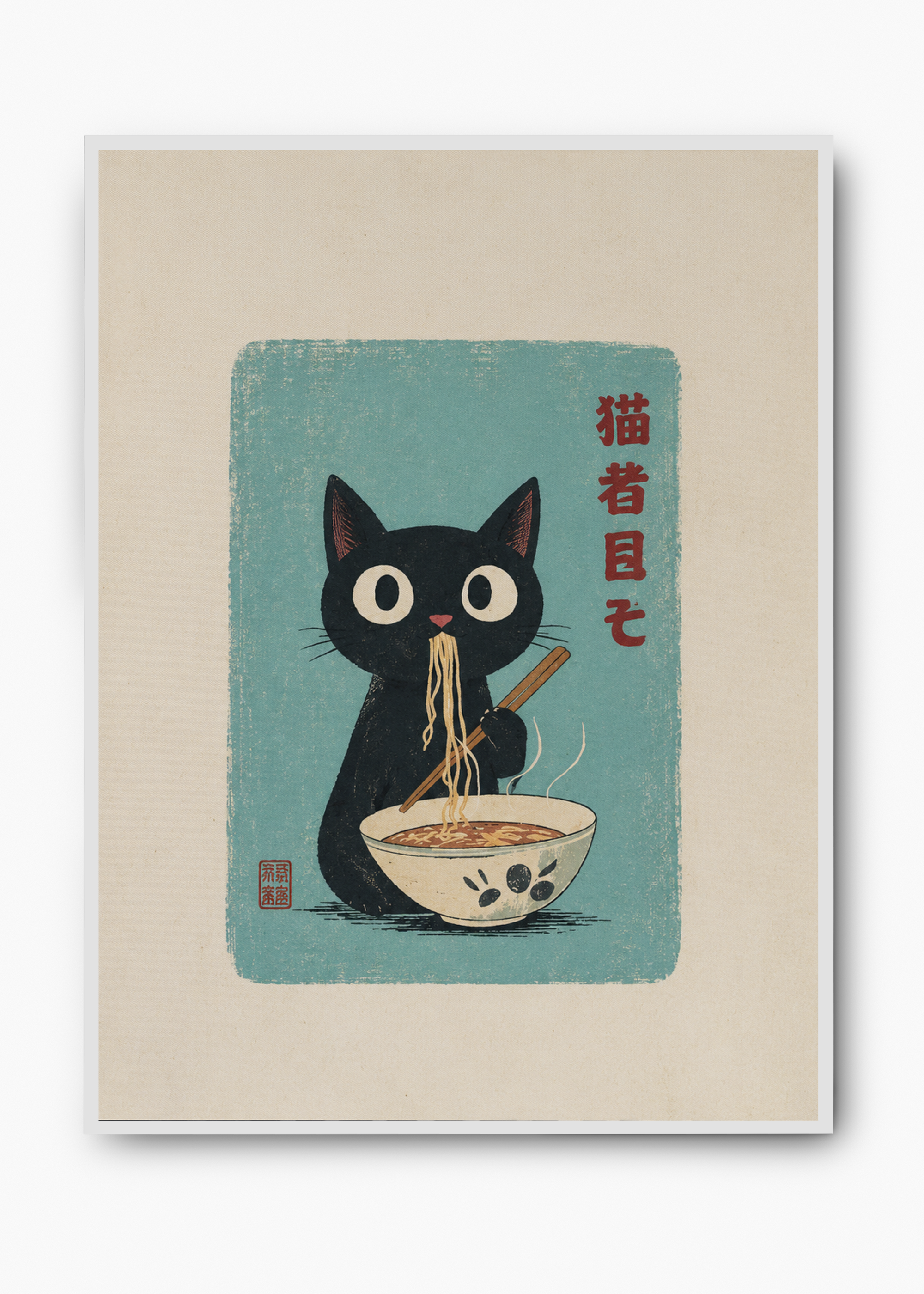 Quadro Japonês Neko Ramen - 2