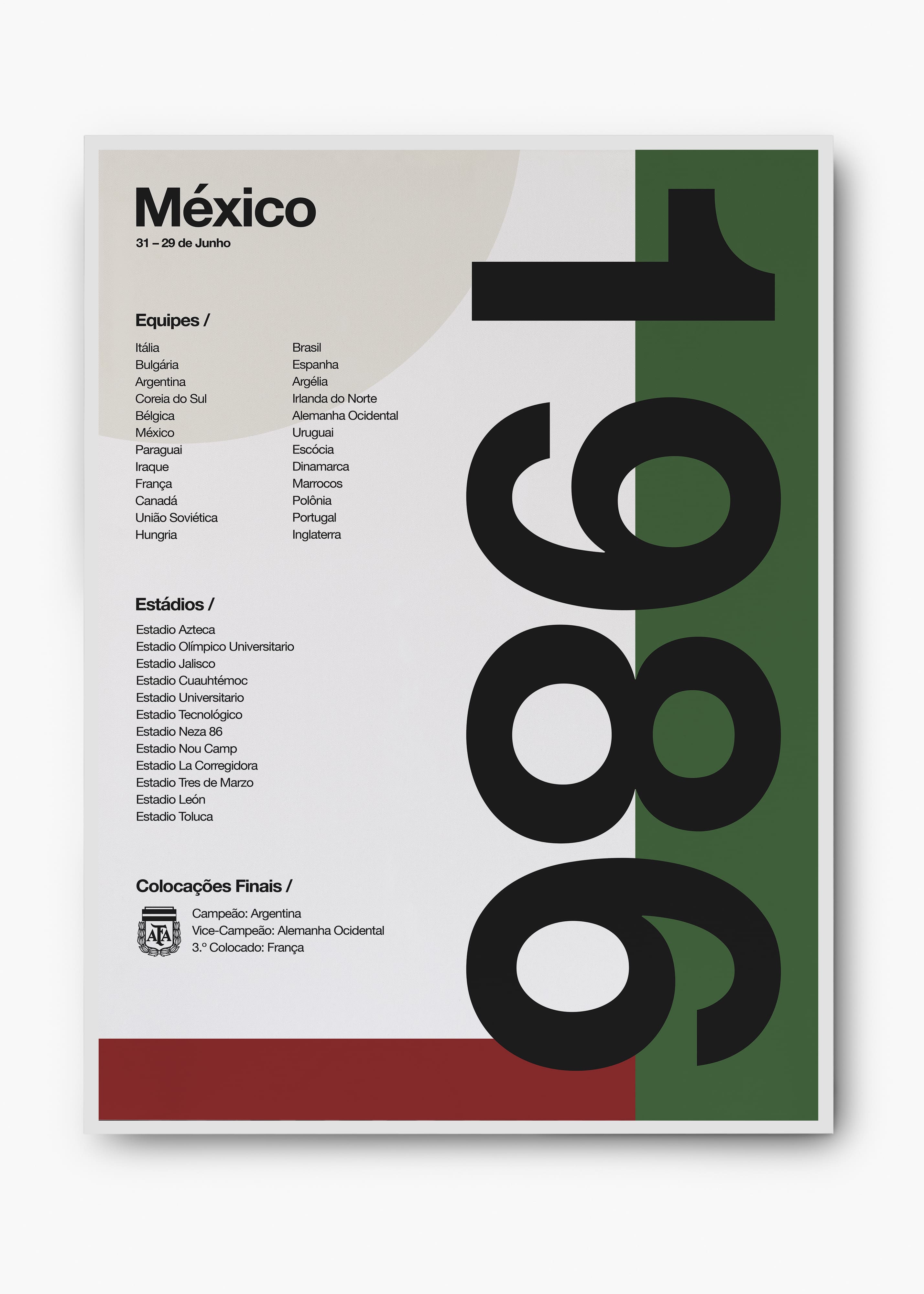 Quadro Copa do Mundo México 1986