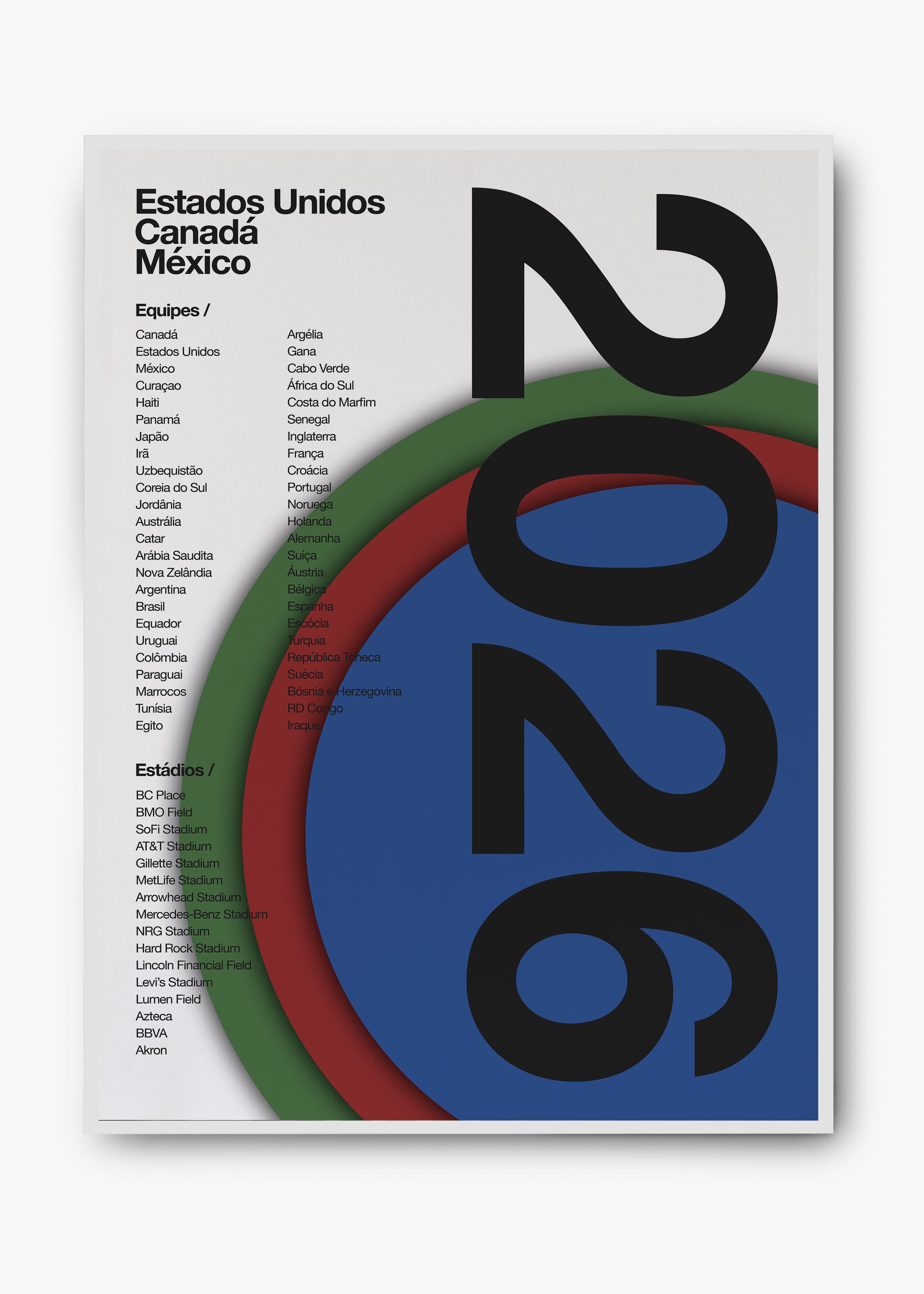 Quadro Copa do Mundo Estados Unidos, Canadá e Mexico 2026