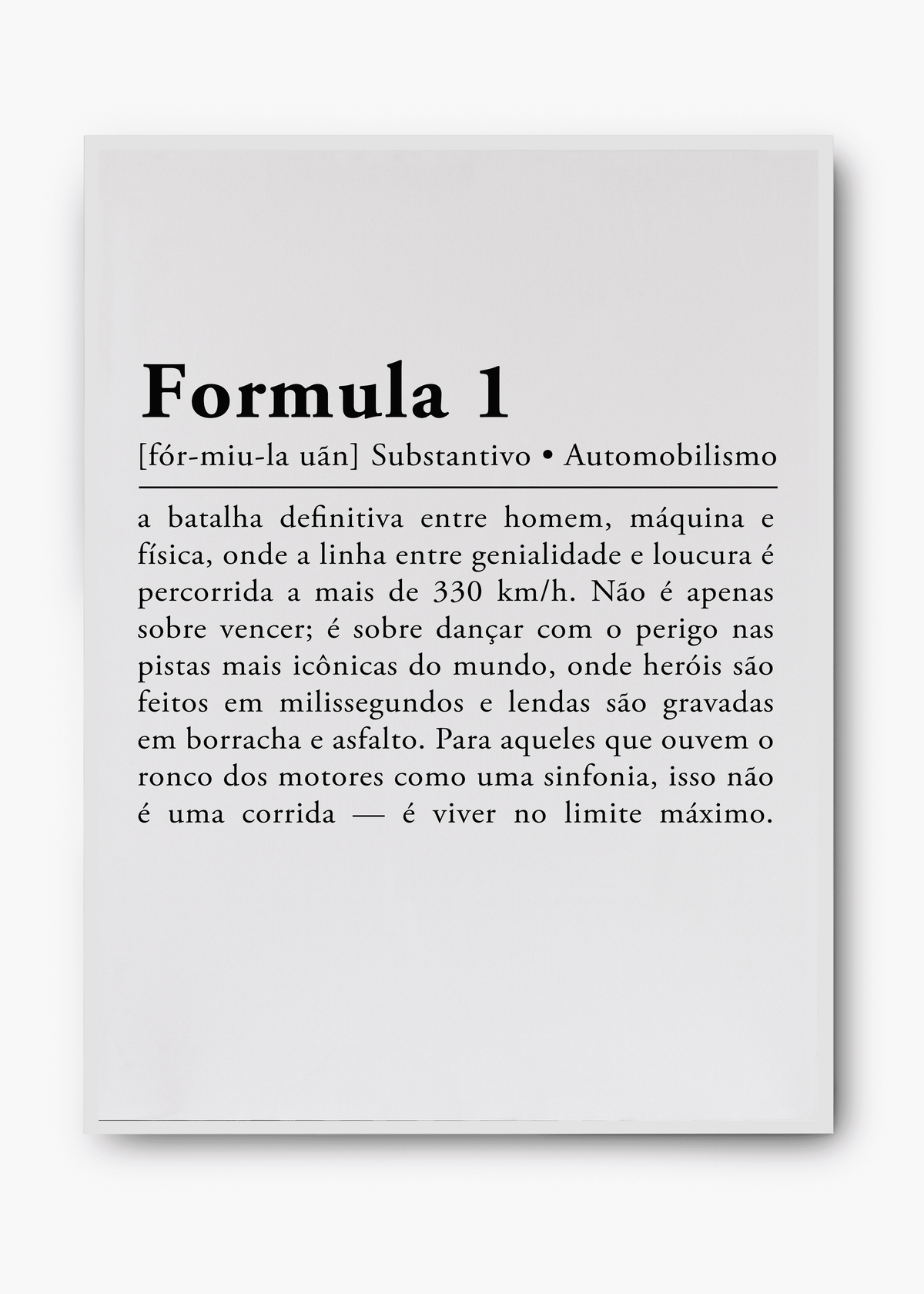 Quadro Formula 1 Verso