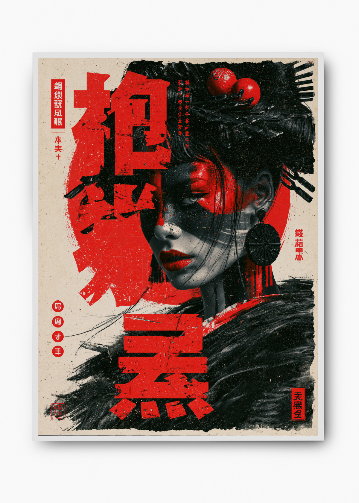 Quadro Japonês Crimson Geisha - 2
