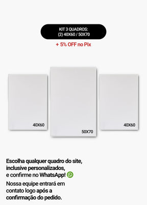 KIT 3 Quadros - Mix de Tamanhos (2un 40x60 + 50x70)
