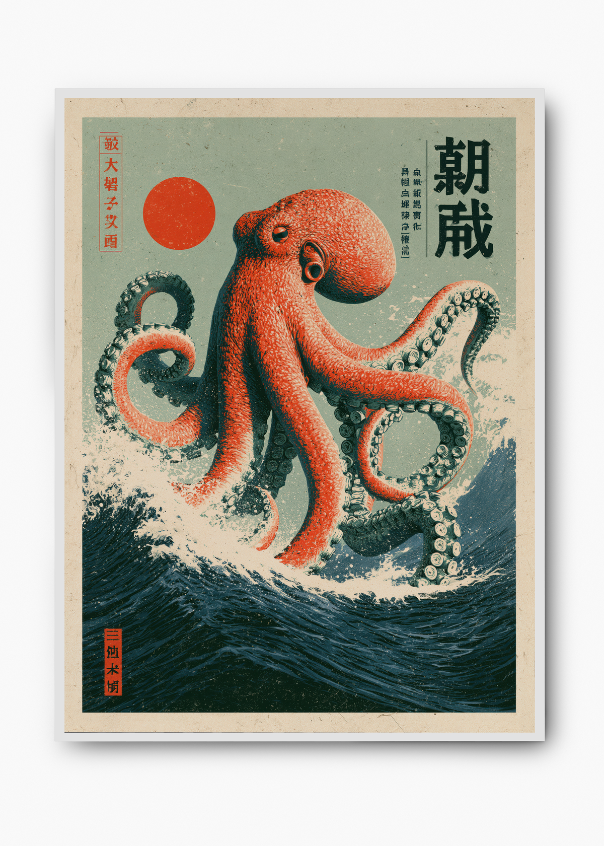 Quadro Japonês Ocean Octopus - 2