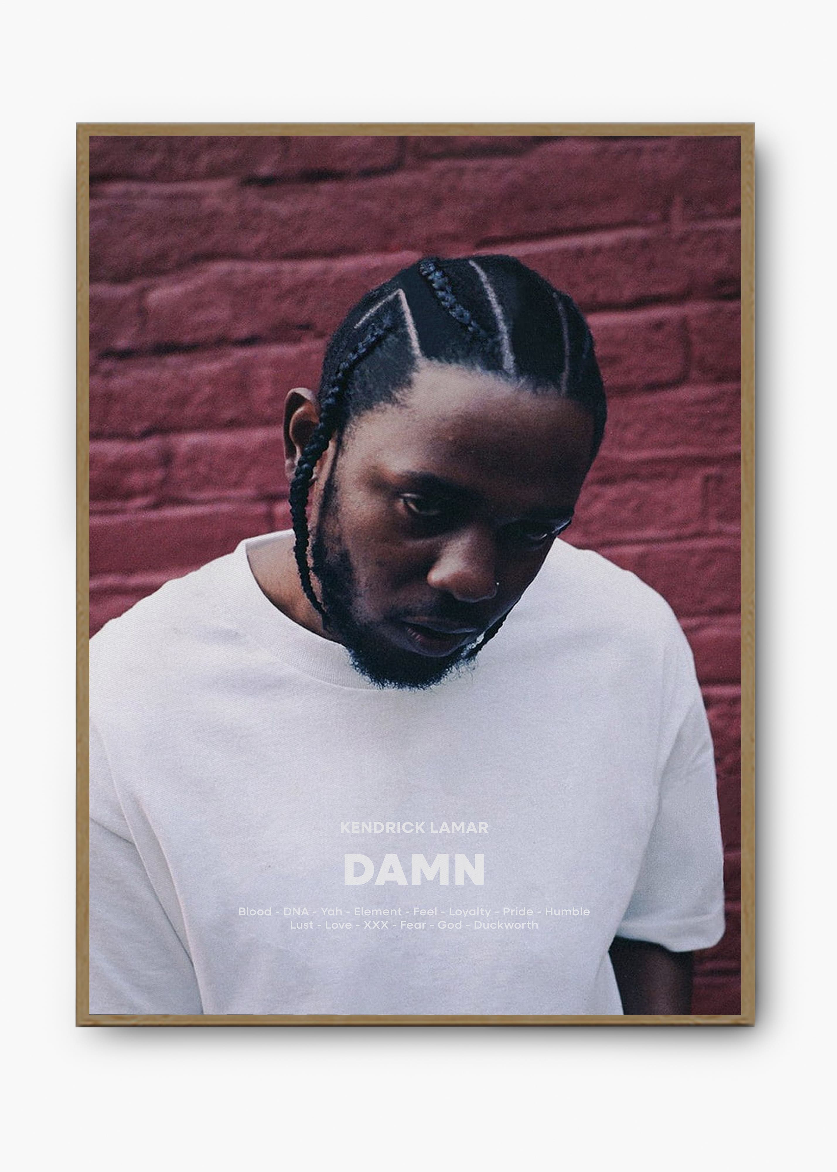 Quadro decorativo Kendrick Lamar Damn — arte de rap para parede | Cübe Quadros