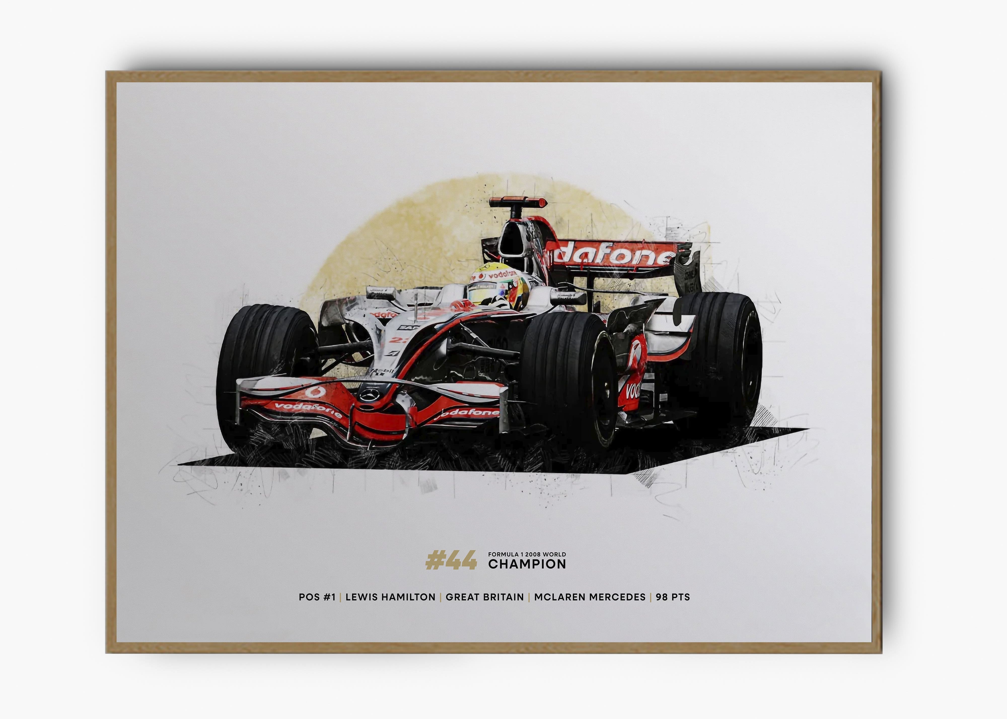 Quadro Lewis Hamilton 2008 World Champion