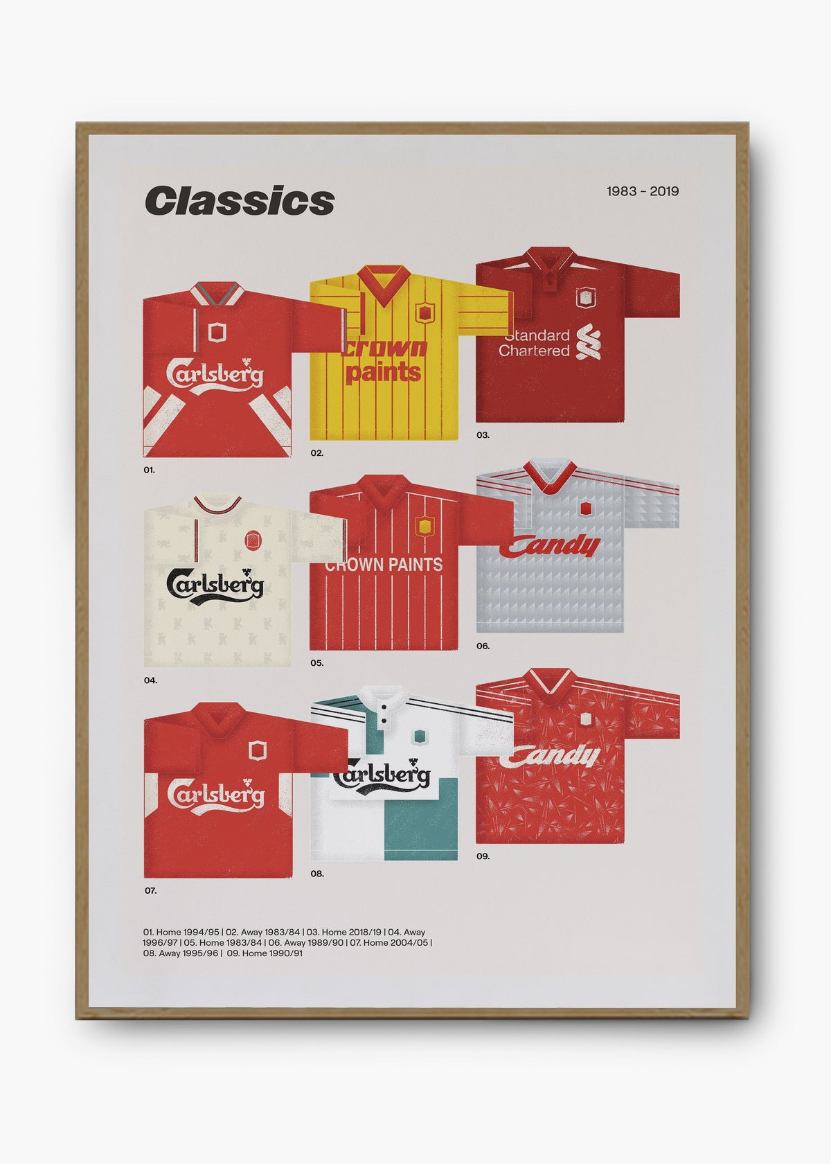 Quadro decorativo Liverpool Classics — arte de futebol para parede | Cübe Quadros