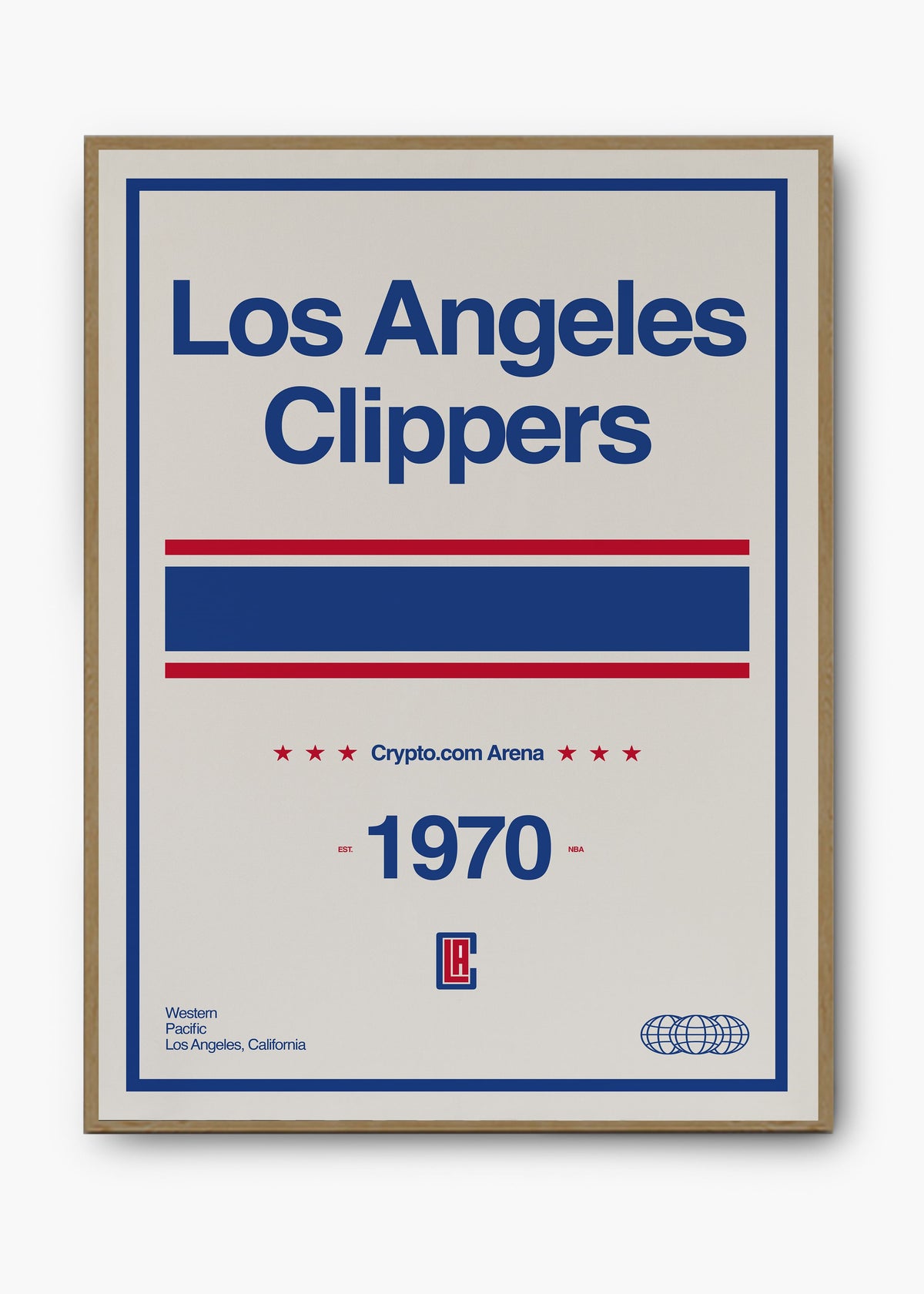 Quadro decorativo NBA Los Angeles Clippers — arte de basquete para parede | Cübe Quadros