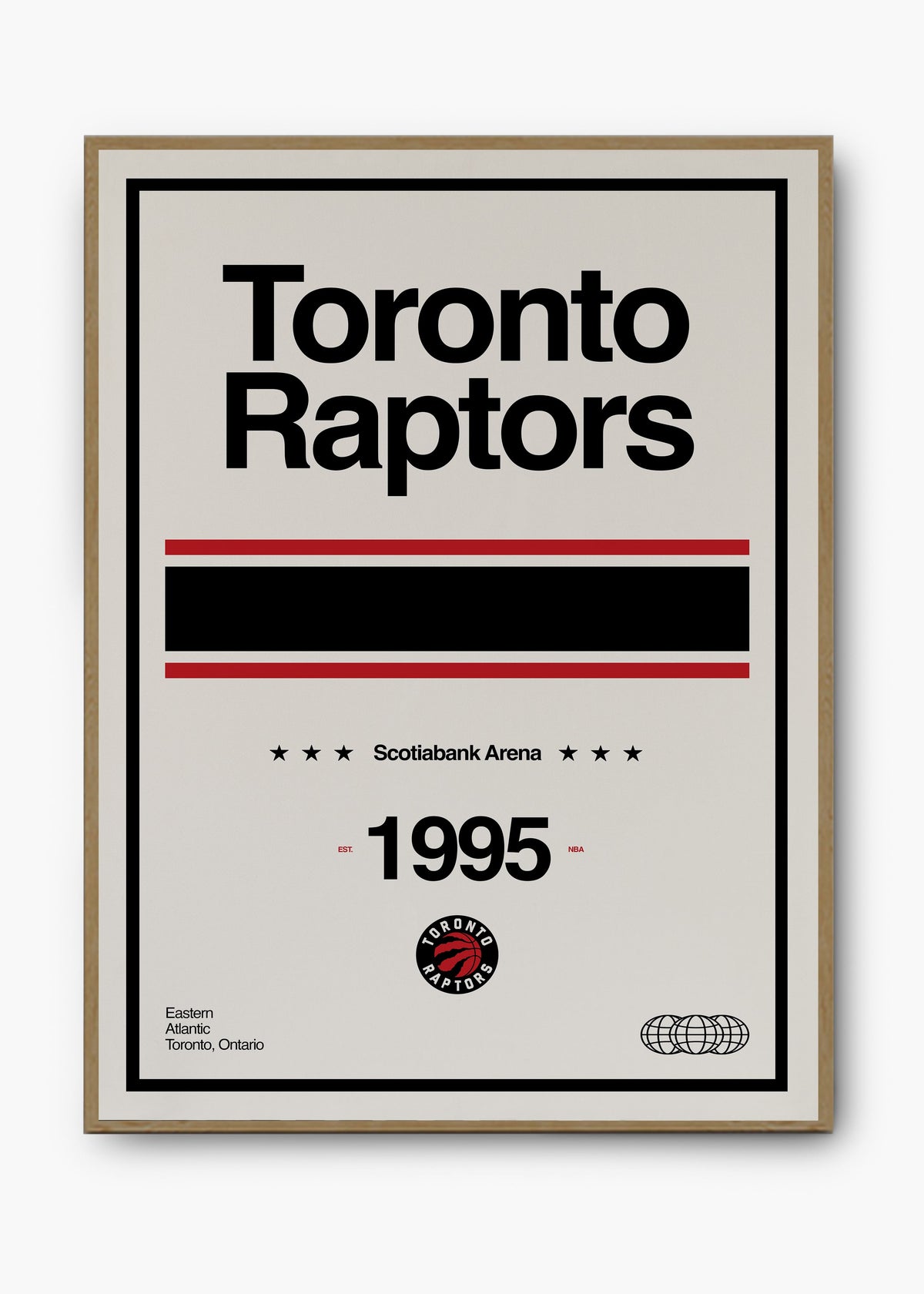 Quadro decorativo NBA Toronto Raptors — arte de basquete para parede | Cübe Quadros