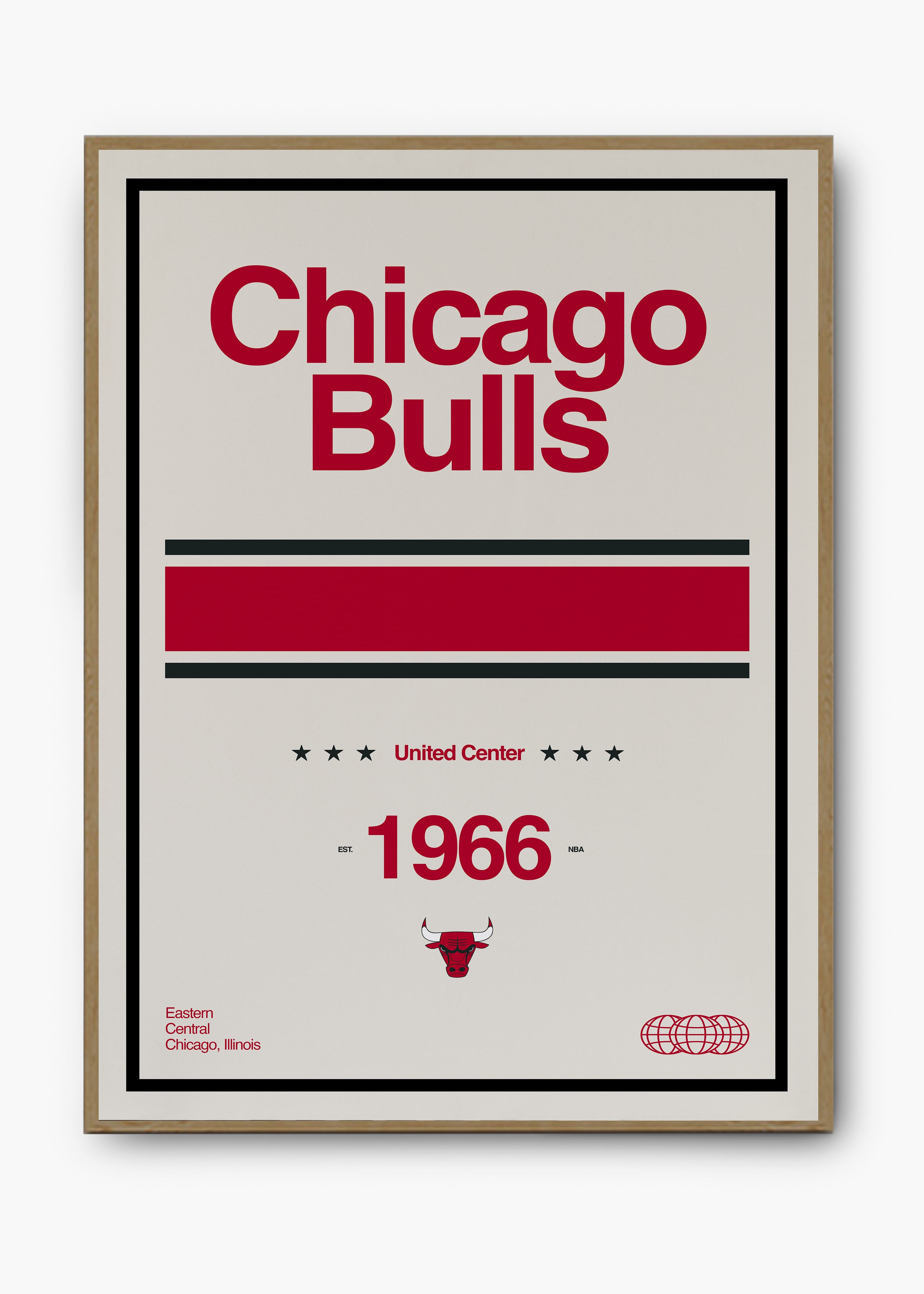 Quadro decorativo NBA Chicago Bulls — arte de basquete para parede | Cübe Quadros