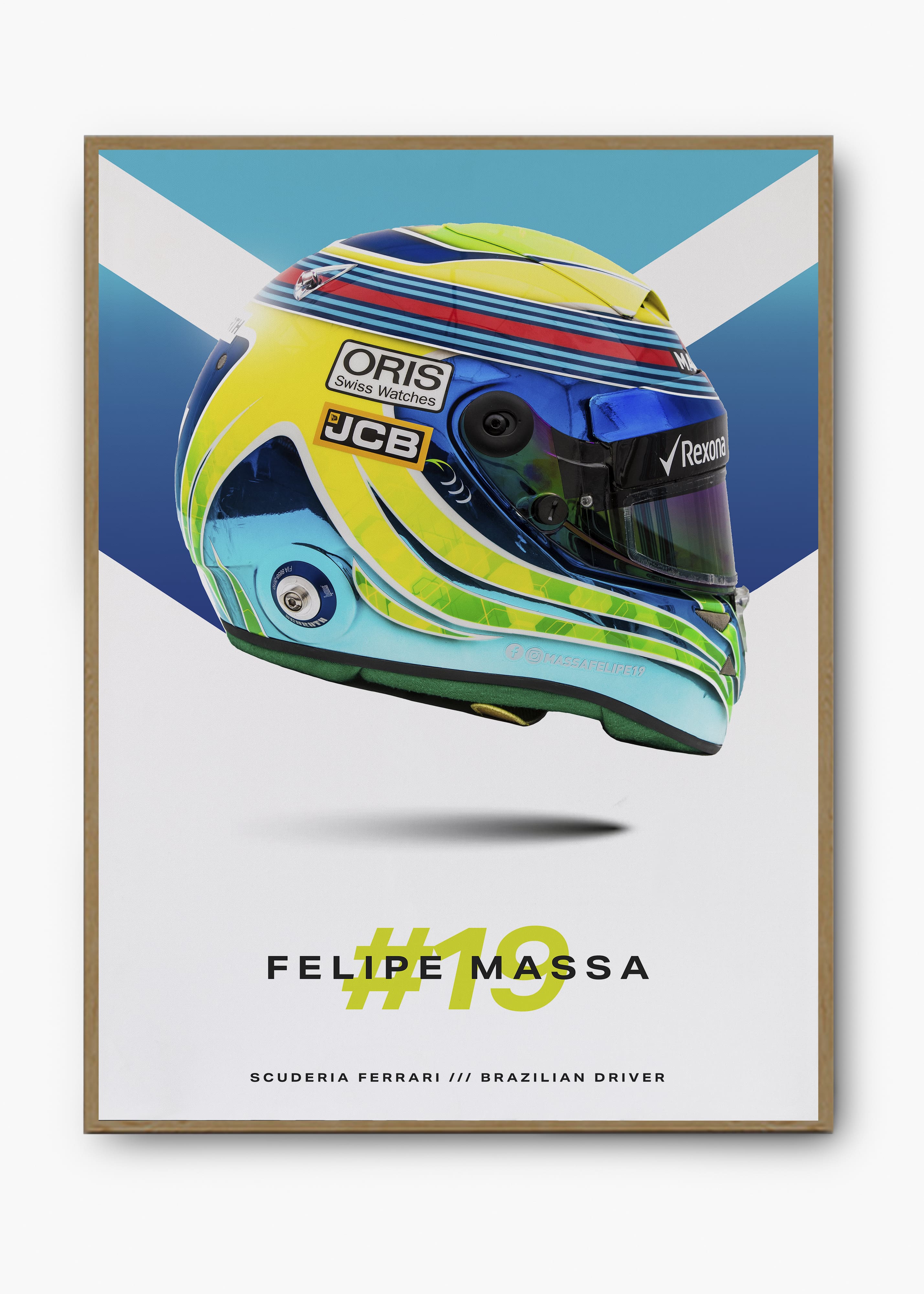 Quadro decorativo Felipe Massa #19 — arte de automobilismo para parede | Cübe Quadros