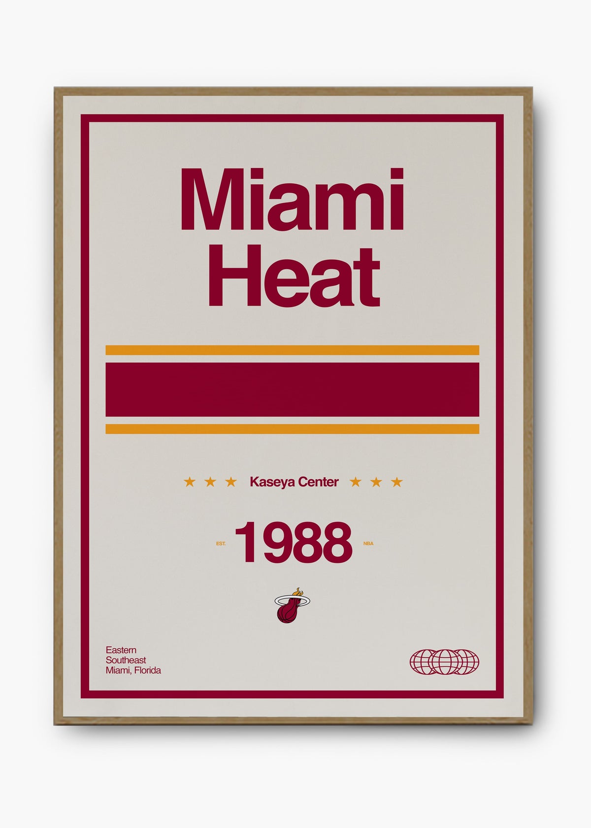 Quadro decorativo NBA Miami Heat — arte de basquete para parede | Cübe Quadros