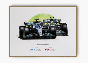 Quadro Lewis Hamilton e George Russell - Brasil 2022